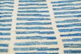 Moroccan Rug Blue lines Handmade Rug Illuminate Collective