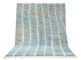 Moroccan Rug Blue lines Handmade Rug Illuminate Collective