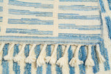 Moroccan Rug Blue lines Handmade Rug Illuminate Collective