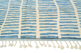 Moroccan Rug Blue lines Handmade Rug Illuminate Collective