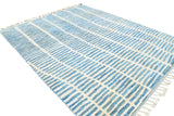 Moroccan Rug Blue lines Handmade Rug Illuminate Collective