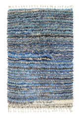 Moroccan Rug Blue Lines Handmade Rug Illuminate Collective