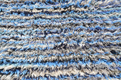 Moroccan Rug Blue Lines Handmade Rug Illuminate Collective