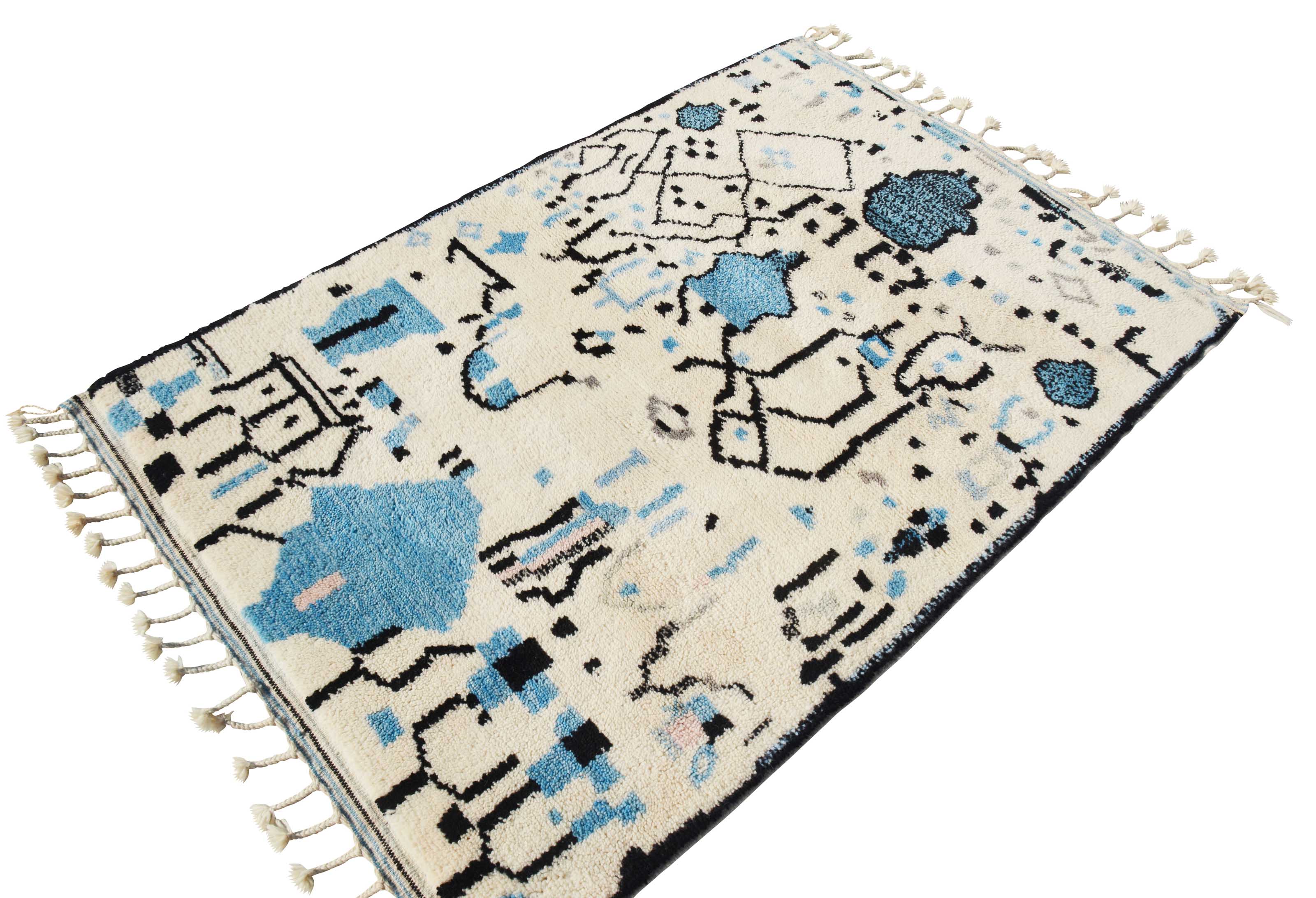 Moroccan Rug Blue Rugs For Living Room | Shop Handmade Moroccan Rug Illuminate Collective