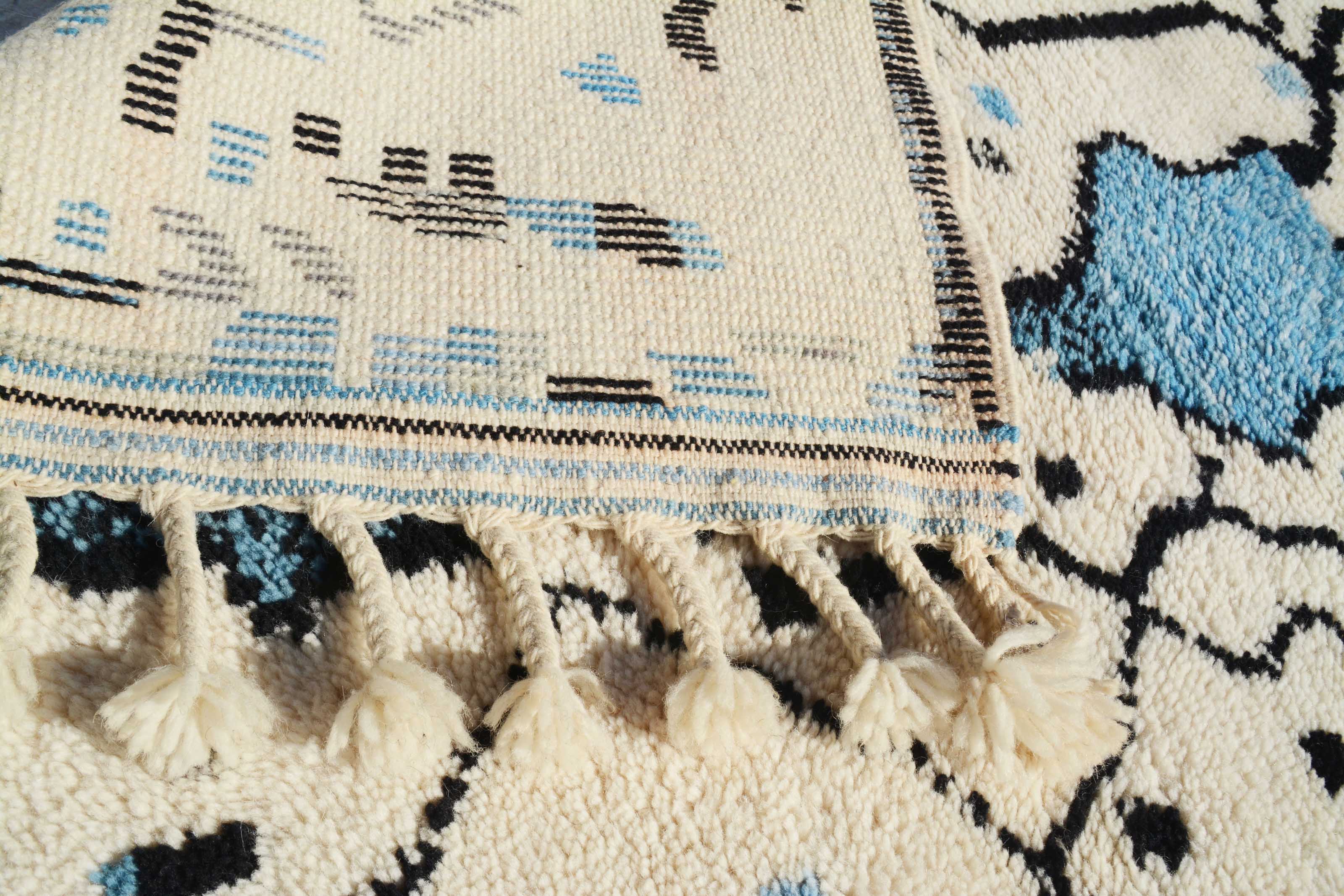 Moroccan Rug Blue Rugs For Living Room | Shop Handmade Moroccan Rug Illuminate Collective