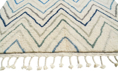 Moroccan Rug Blue ZigZag Handmade Moroccan Rug | Navy Blue And Brown Area Rugs Illuminate Collective