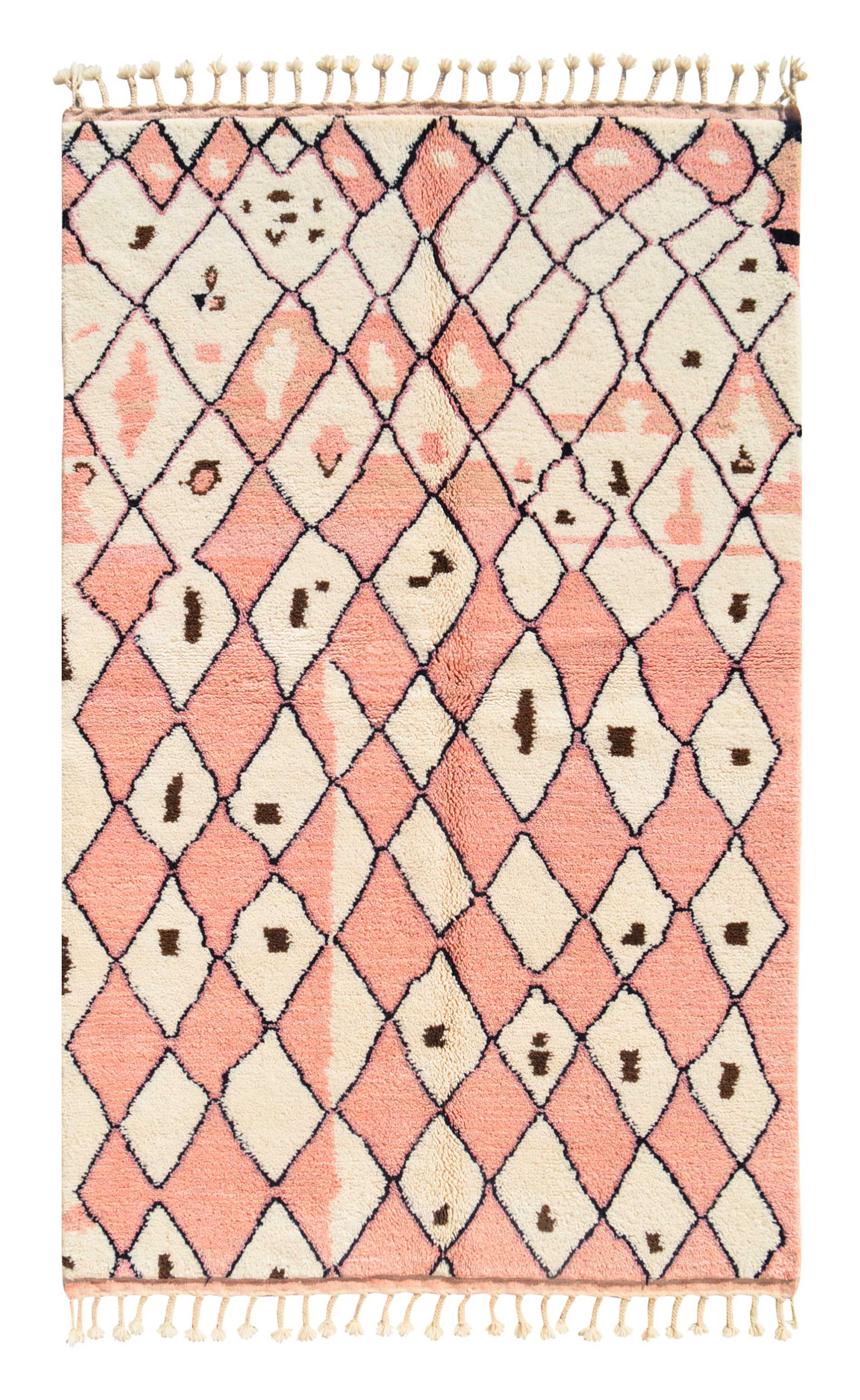 Moroccan Rug Blushing Orange - Handmade Moroccan Rug with Orange and Pink Diamonds - Add a touch of warmth to your home Illuminate Collective