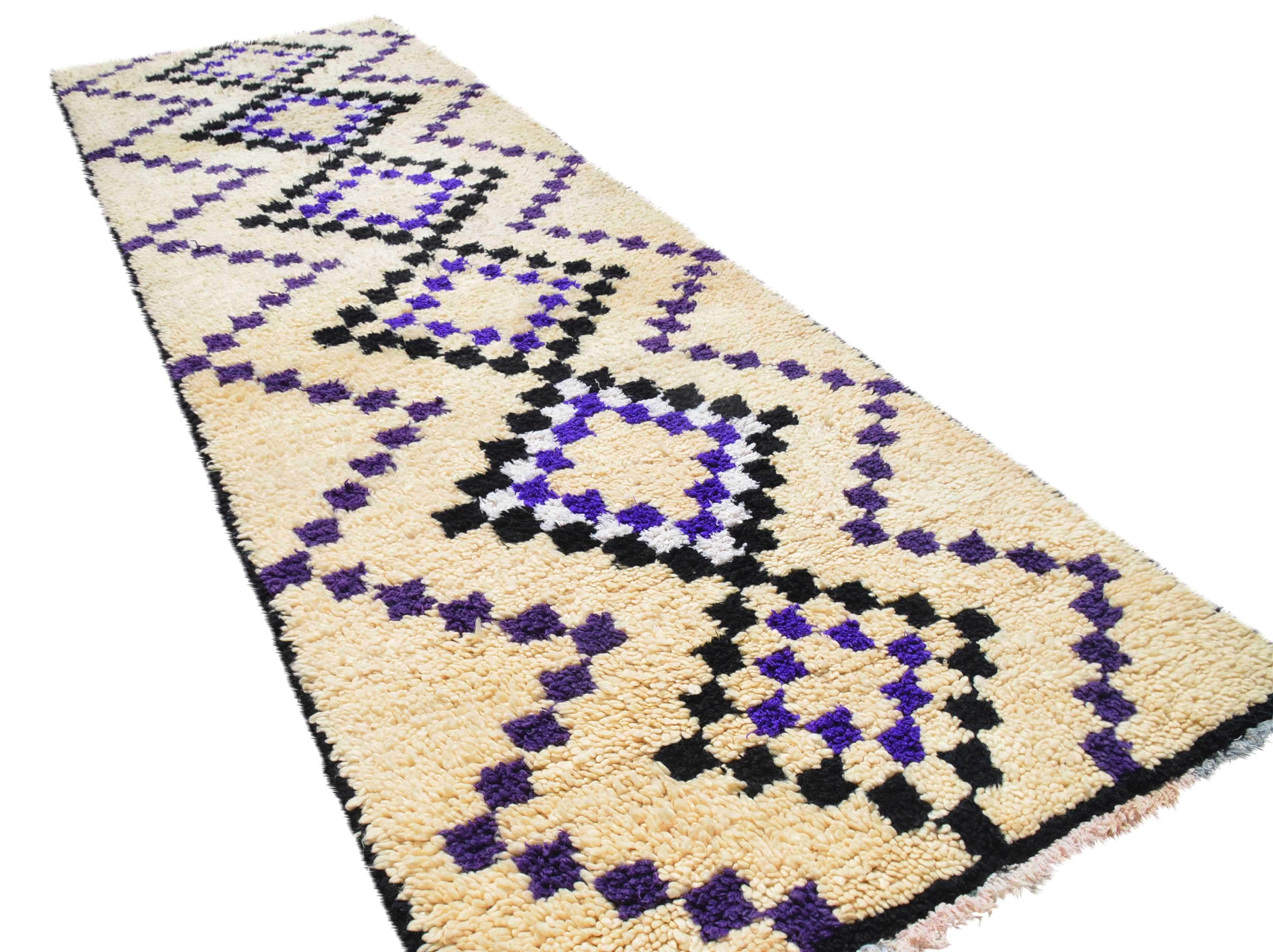 Moroccan Rug Brown And Blue Rugs | Vintage Runner Rugs Illuminate Collective