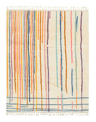 Moroccan Rug Colored lines Handmade Rug Illuminate Collective