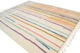 Moroccan Rug Colored lines Handmade Rug Illuminate Collective
