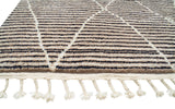 Moroccan Rug Gray blue lines Handmade Rug Illuminate Collective