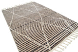 Moroccan Rug Gray blue lines Handmade Rug Illuminate Collective