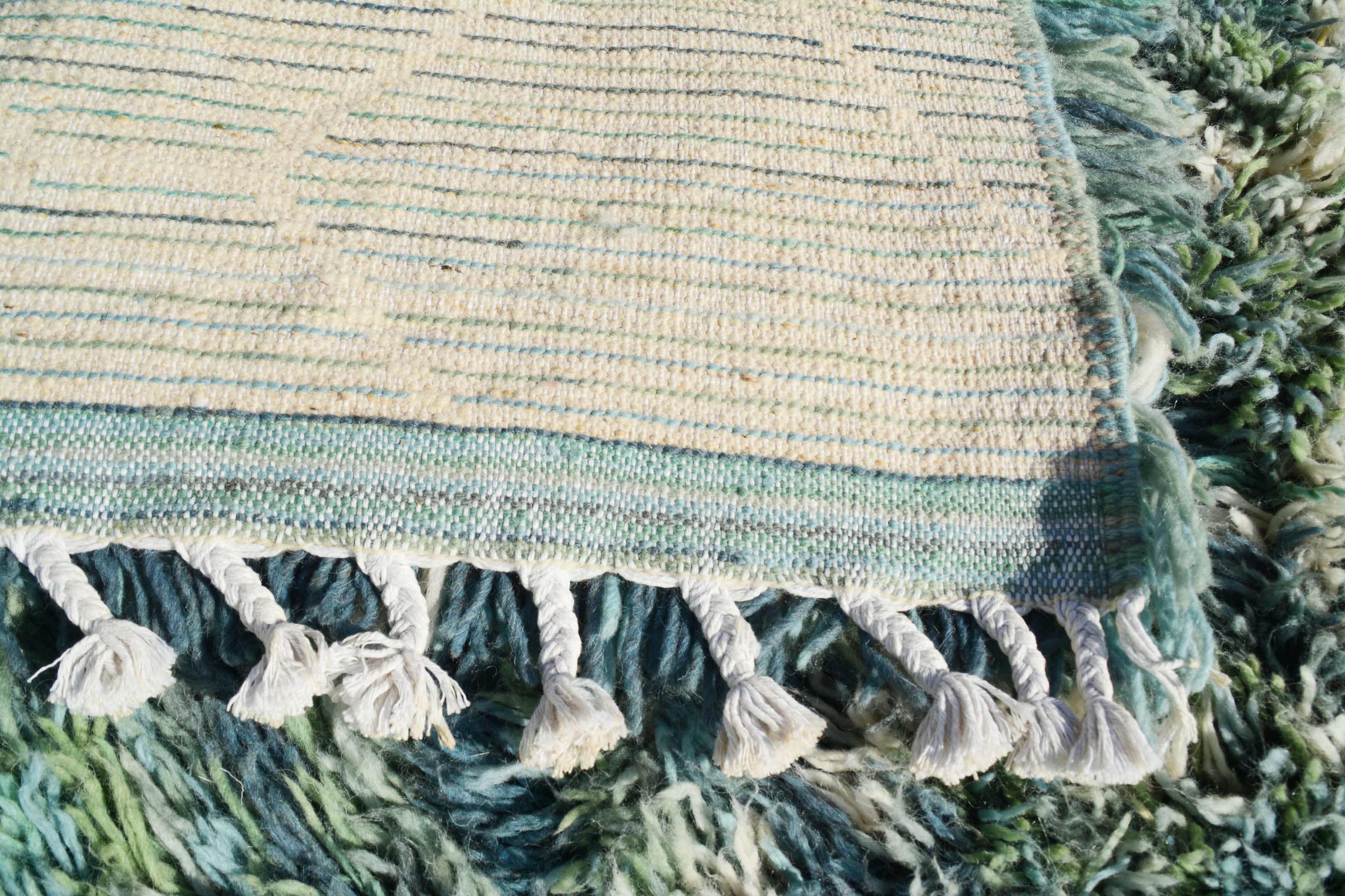 Moroccan Rug Green Shag Style Handmade Moroccan Rug | Rugs For Livingroom  Illuminate Collective