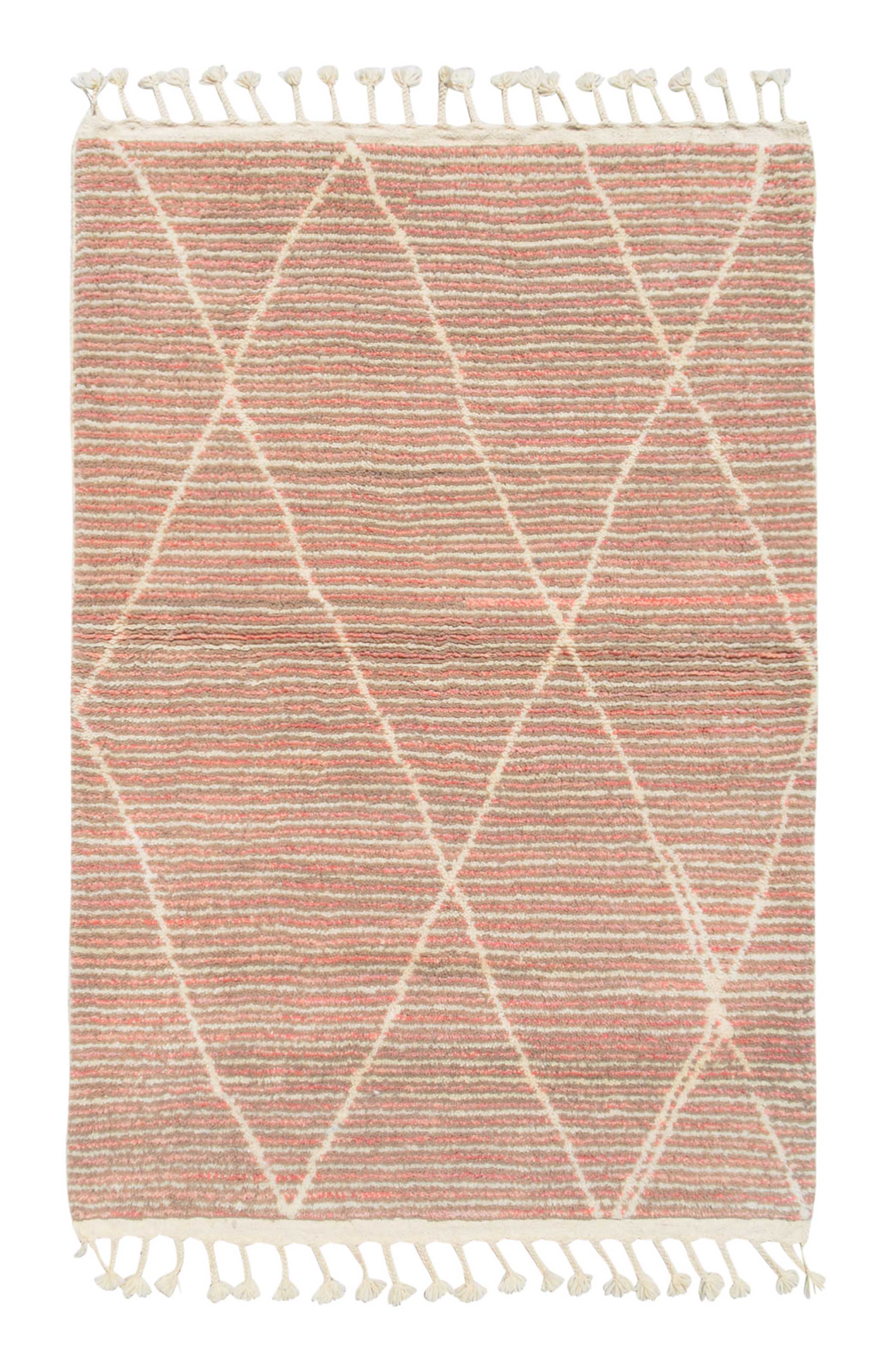 Moroccan Rug Handmade Pink Lines Moroccan rug Illuminate Collective