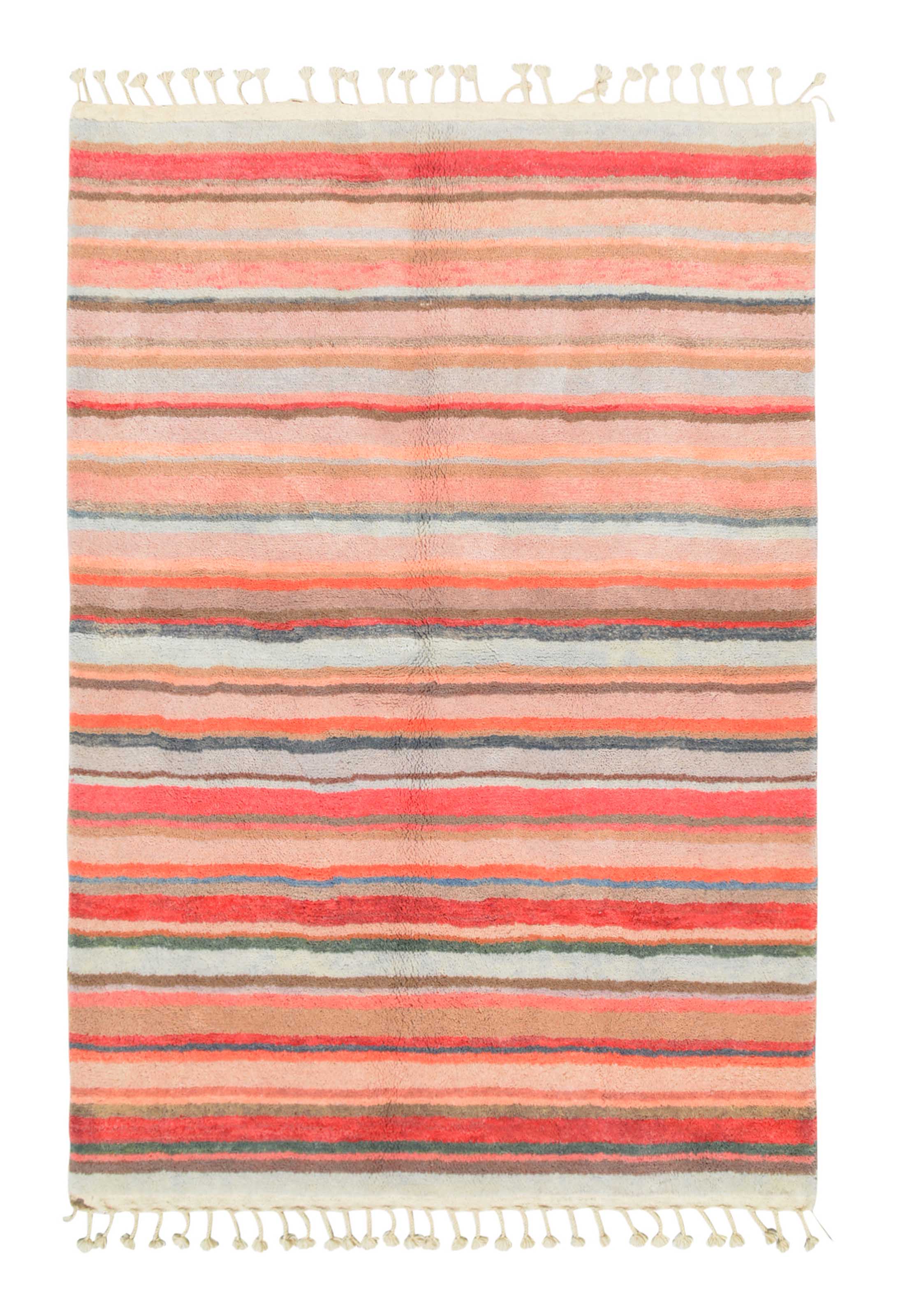 Moroccan Rug Multi color Lines Handmade Rug Illuminate Collective