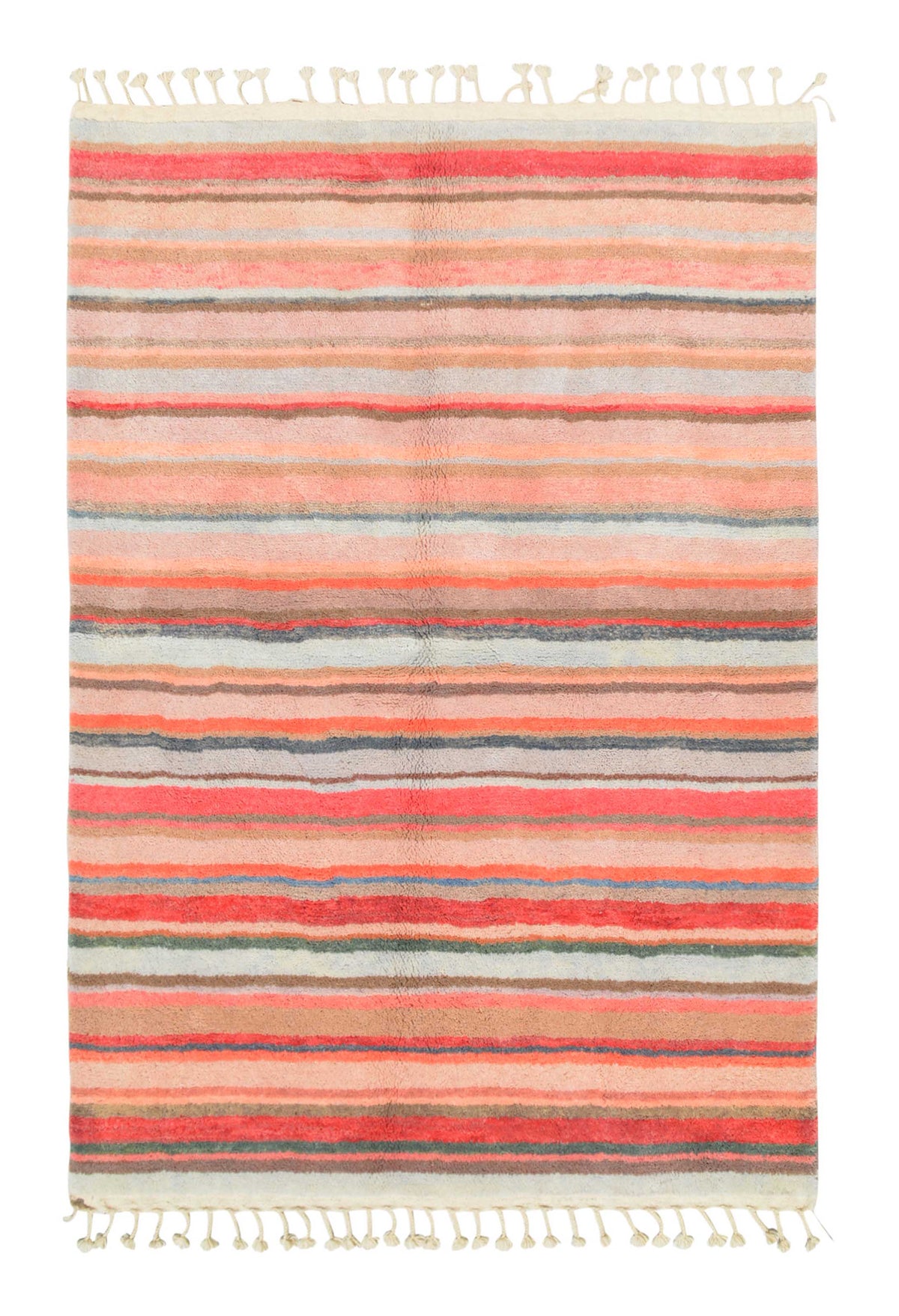 Moroccan Rug Multi color Lines Handmade Rug Illuminate Collective