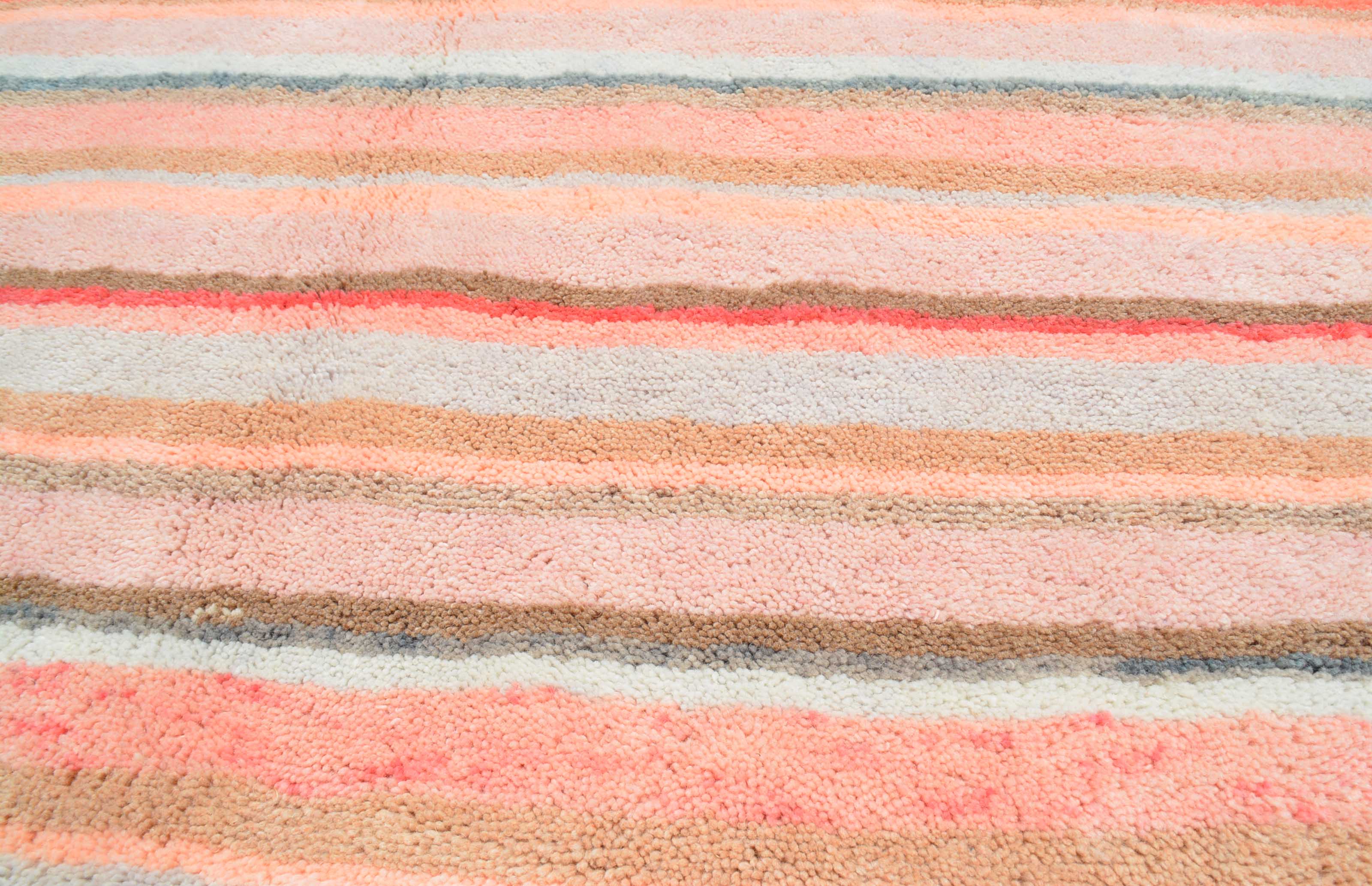 Moroccan Rug Multi color Lines Handmade Rug Illuminate Collective