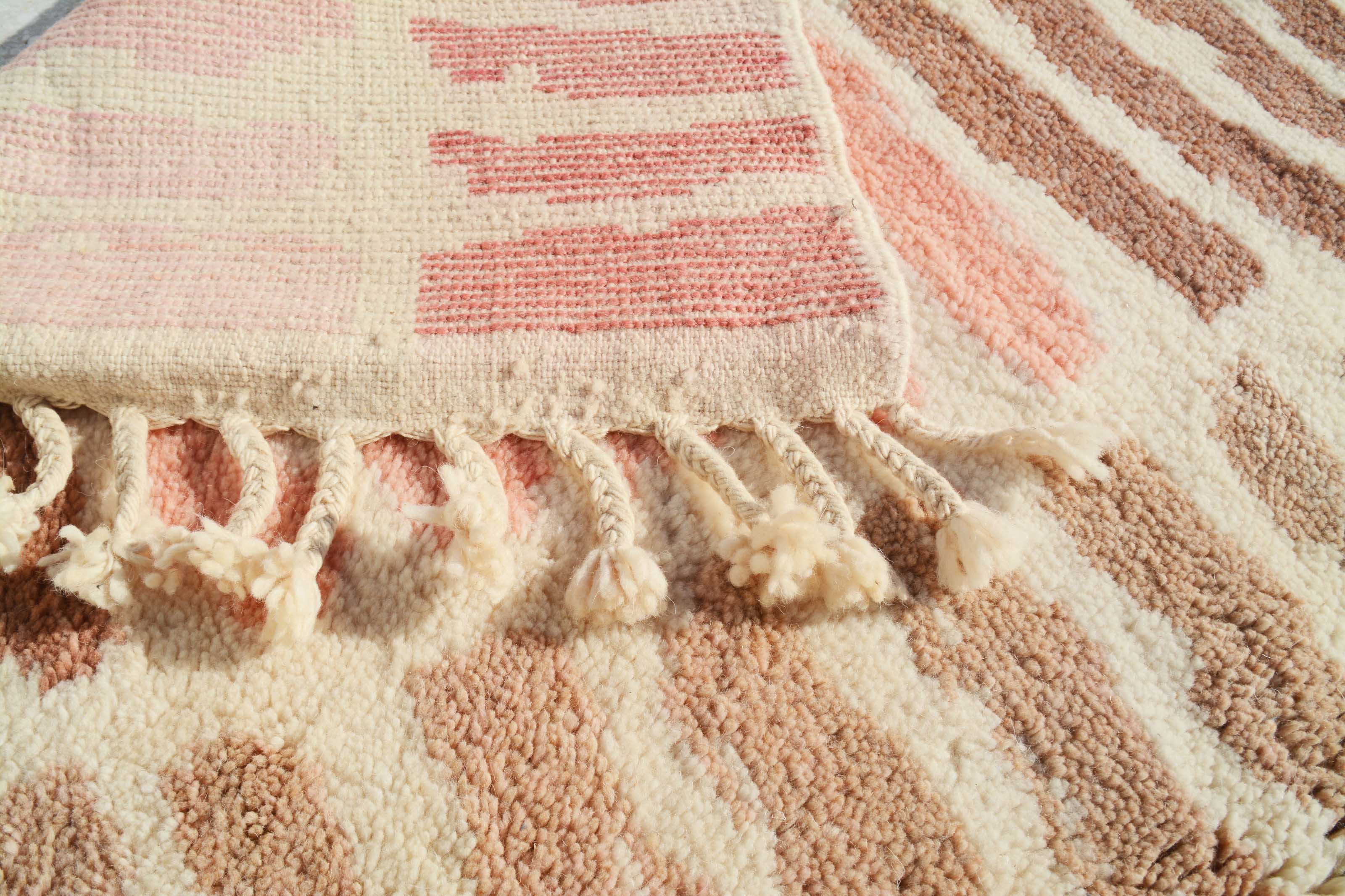 Moroccan Rug Pink And Gray Handmade Rug | Moroccan Carpets For Sale Illuminate Collective