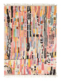 Moroccan Rug Pink Lines Handmade Rug Illuminate Collective