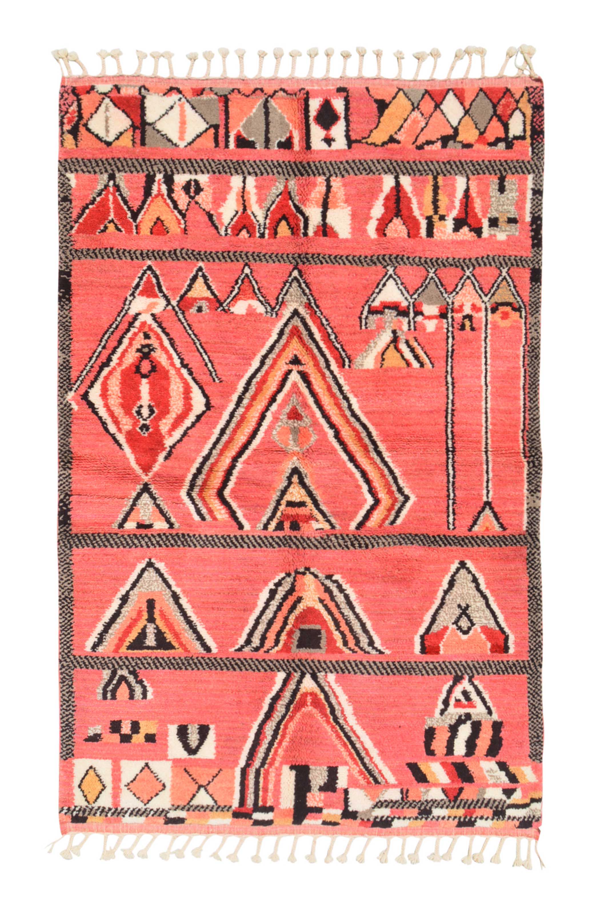 Moroccan Rug Pink Red Handmade Rug Illuminate Collective