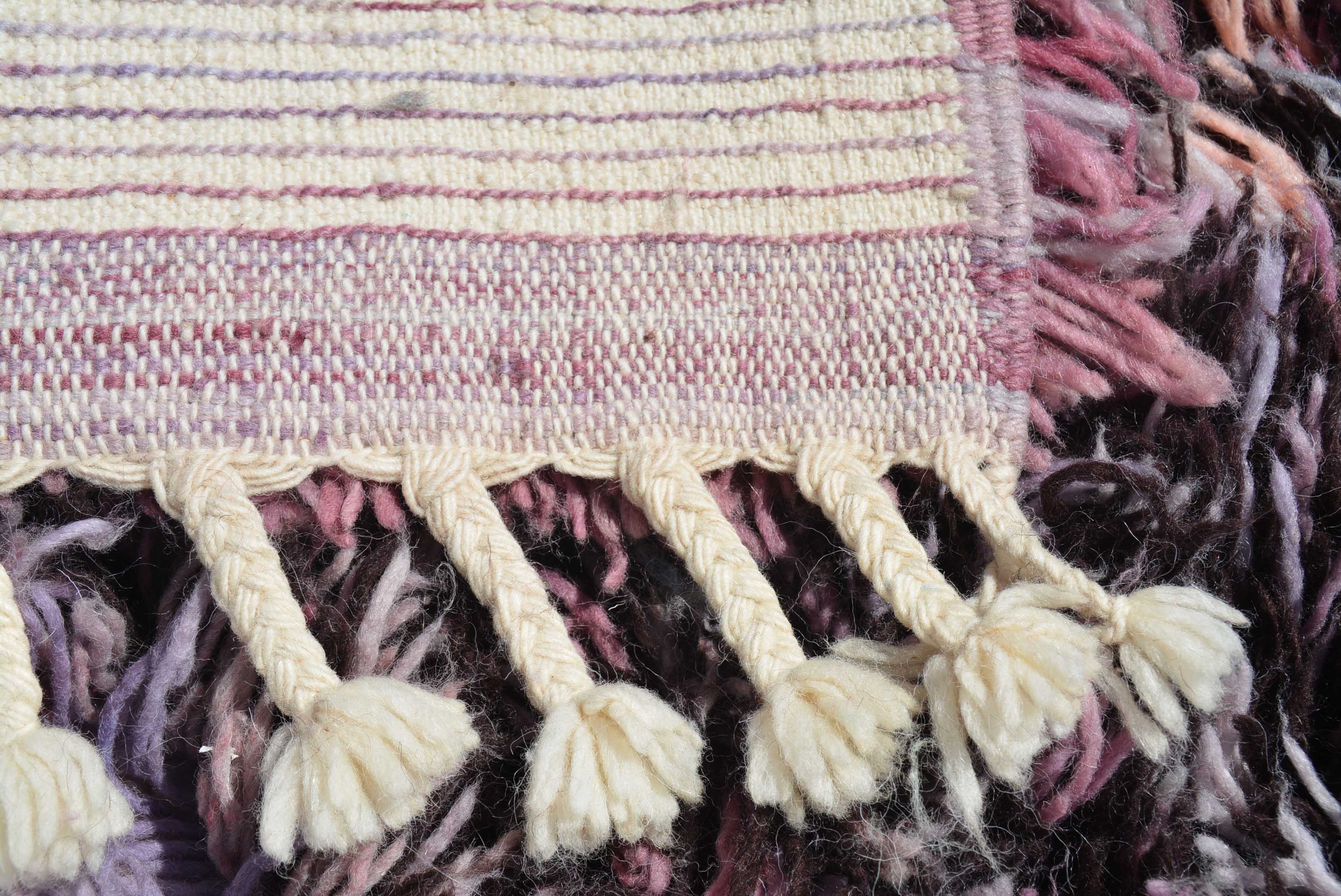 Moroccan Rug Purple Black Shaggy Rug Illuminate Collective