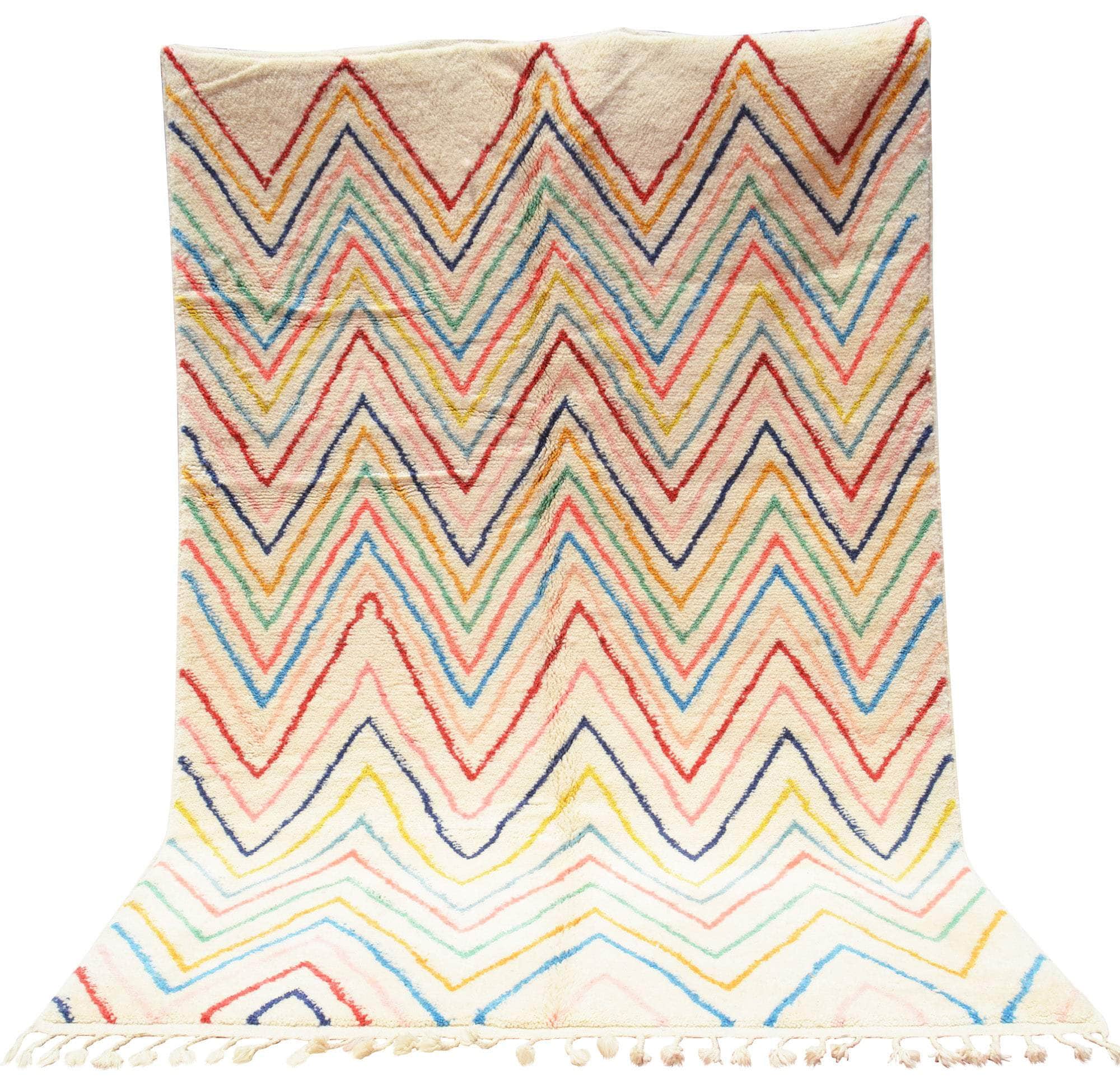 Moroccan Rug Rainbow Zigzag Rug I Moroccan rugs for sale Illuminate Collective