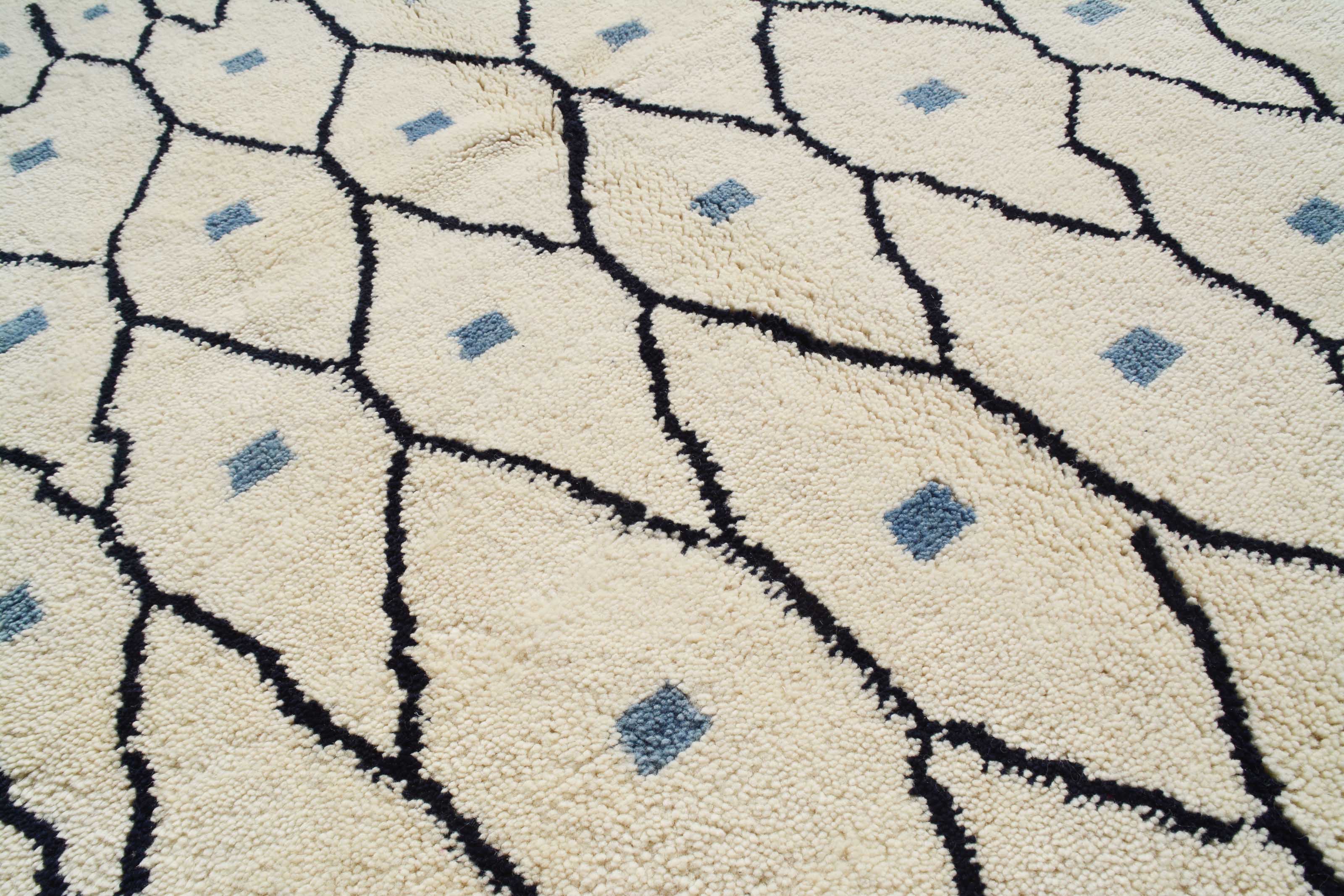 Navy Handmade Moroccan Rug | Blue Rugs For Living Room