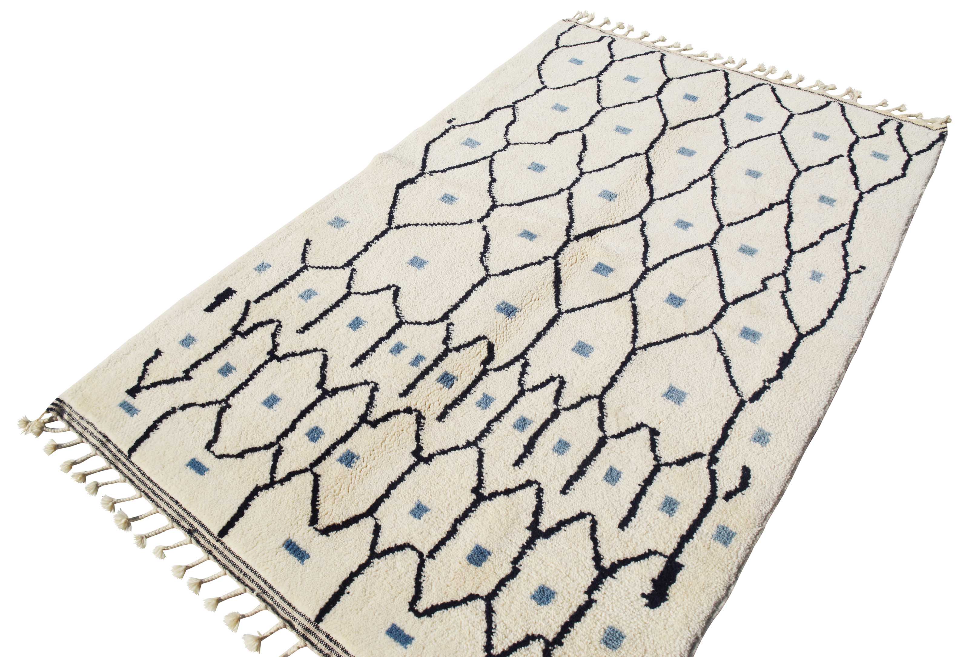 Navy Handmade Moroccan Rug | Blue Rugs For Living Room