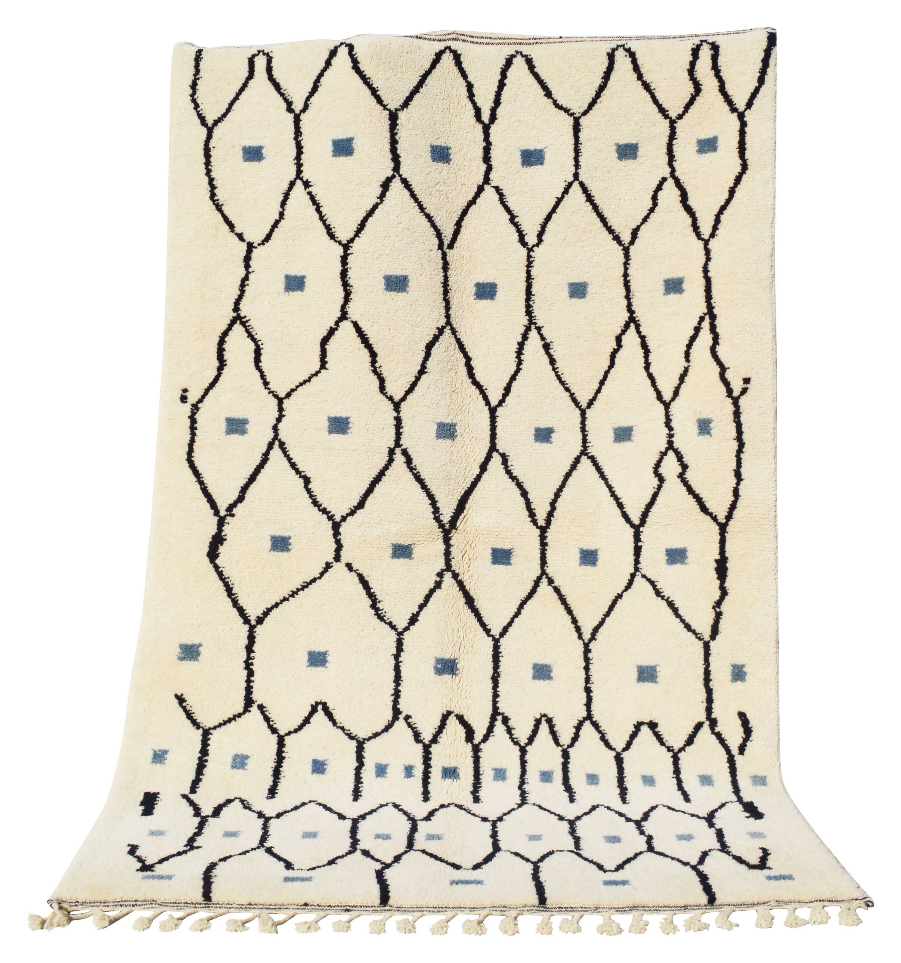 Navy Handmade Moroccan Rug | Blue Rugs For Living Room