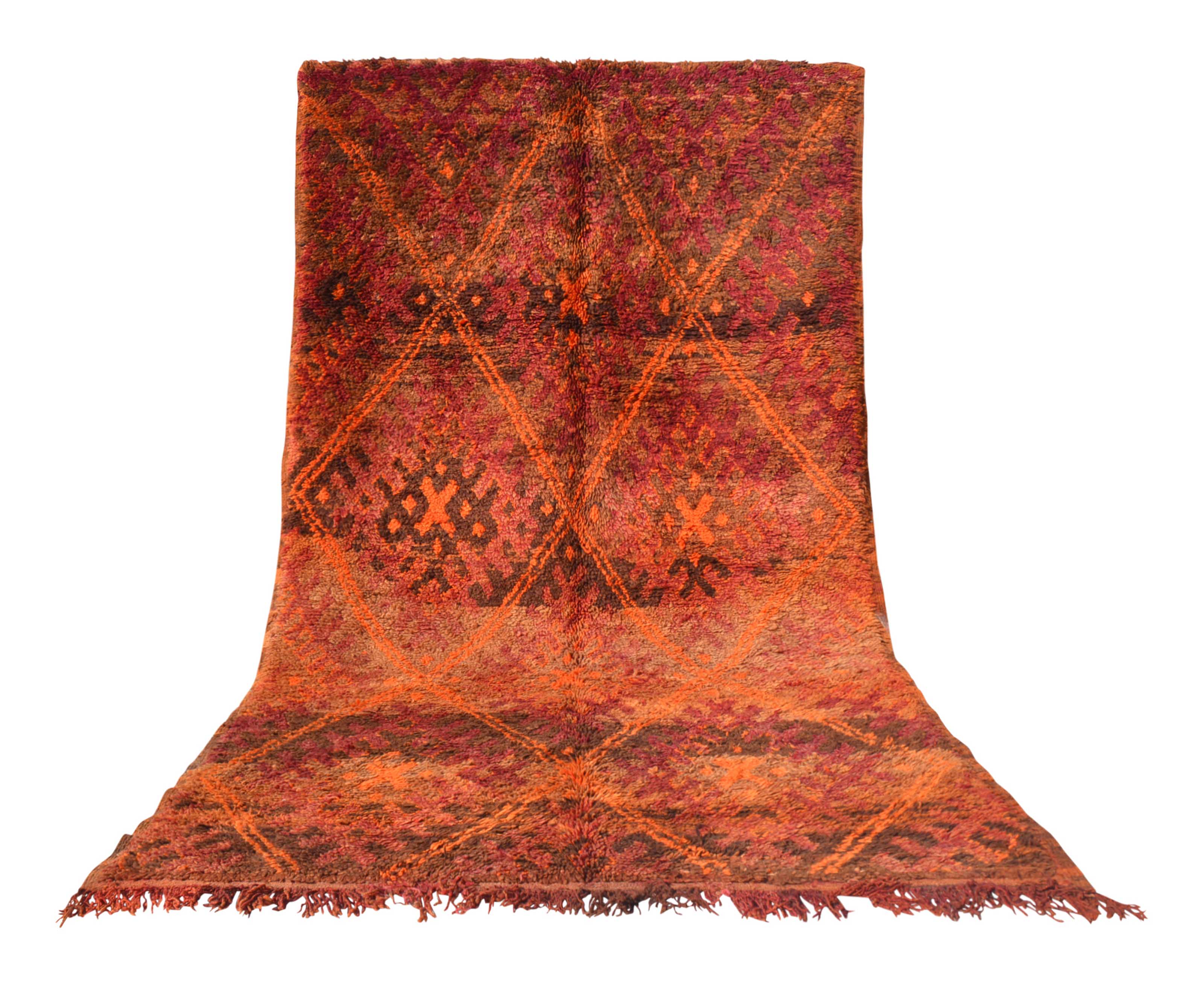 Orange And Pink Rug | Vintage Moroccan Rug  