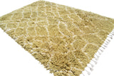 Pea green shaggy Moroccan Rug