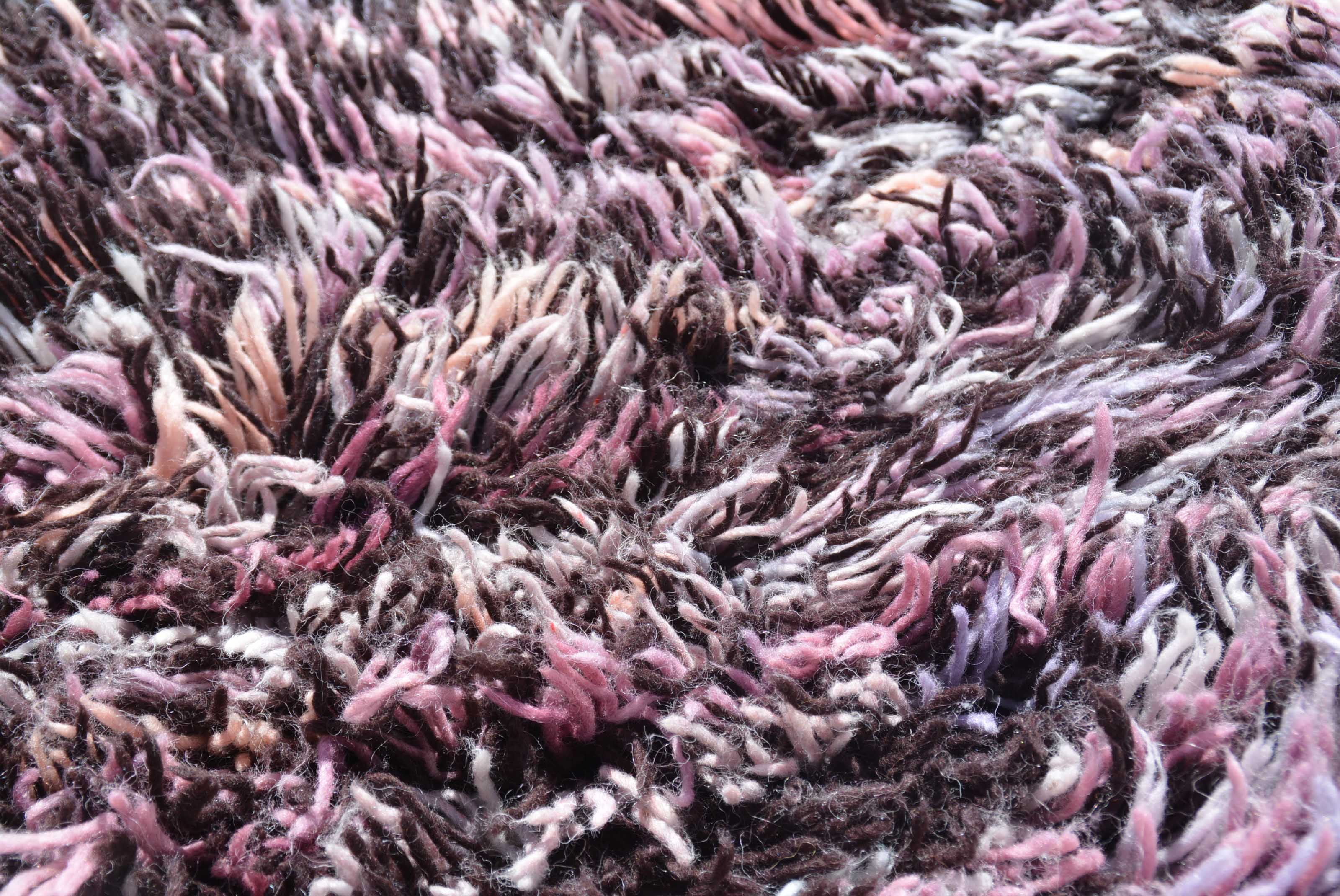 Purple Black Shaggy Rug
