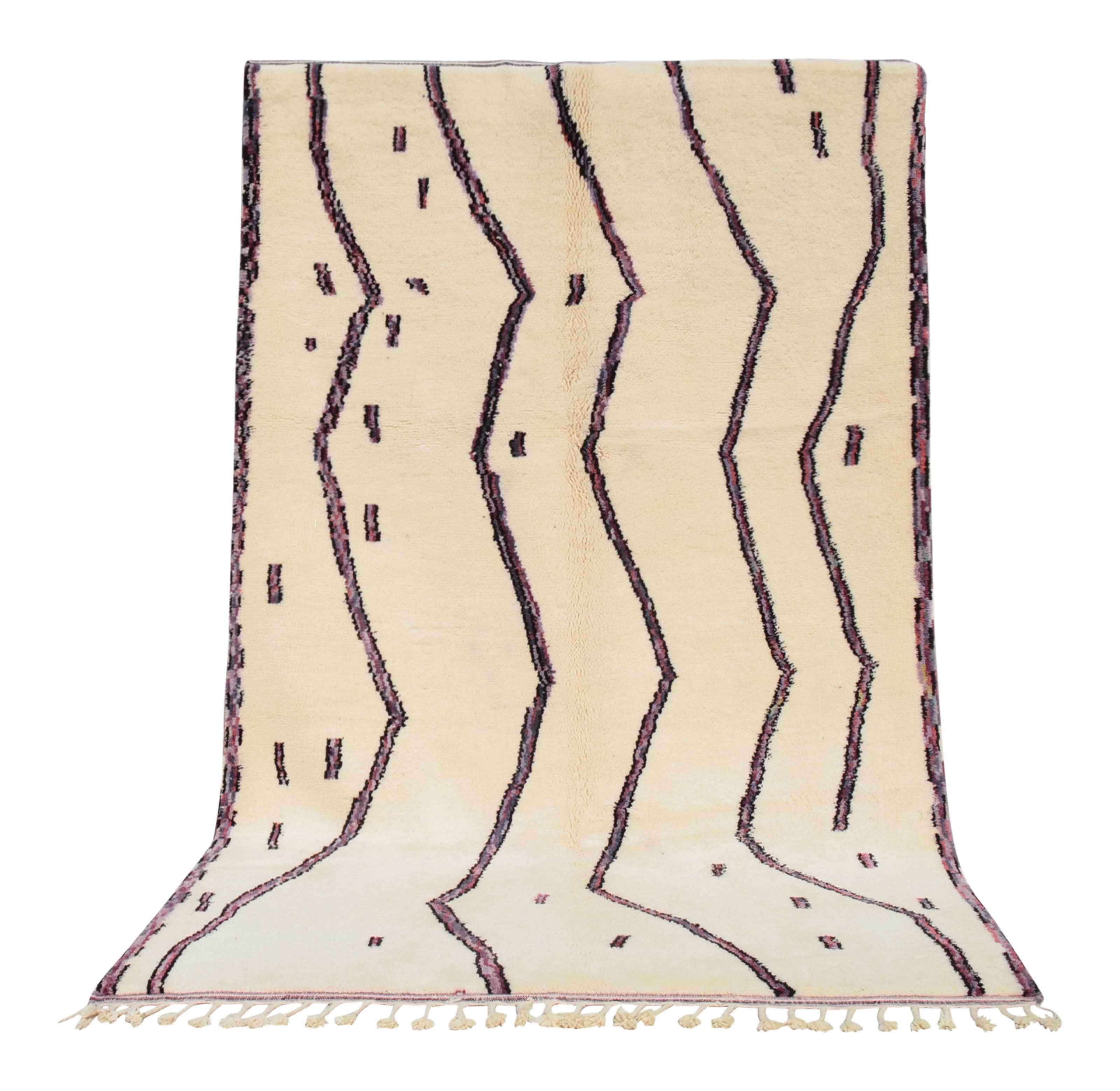 Purple lines Handmade Rug