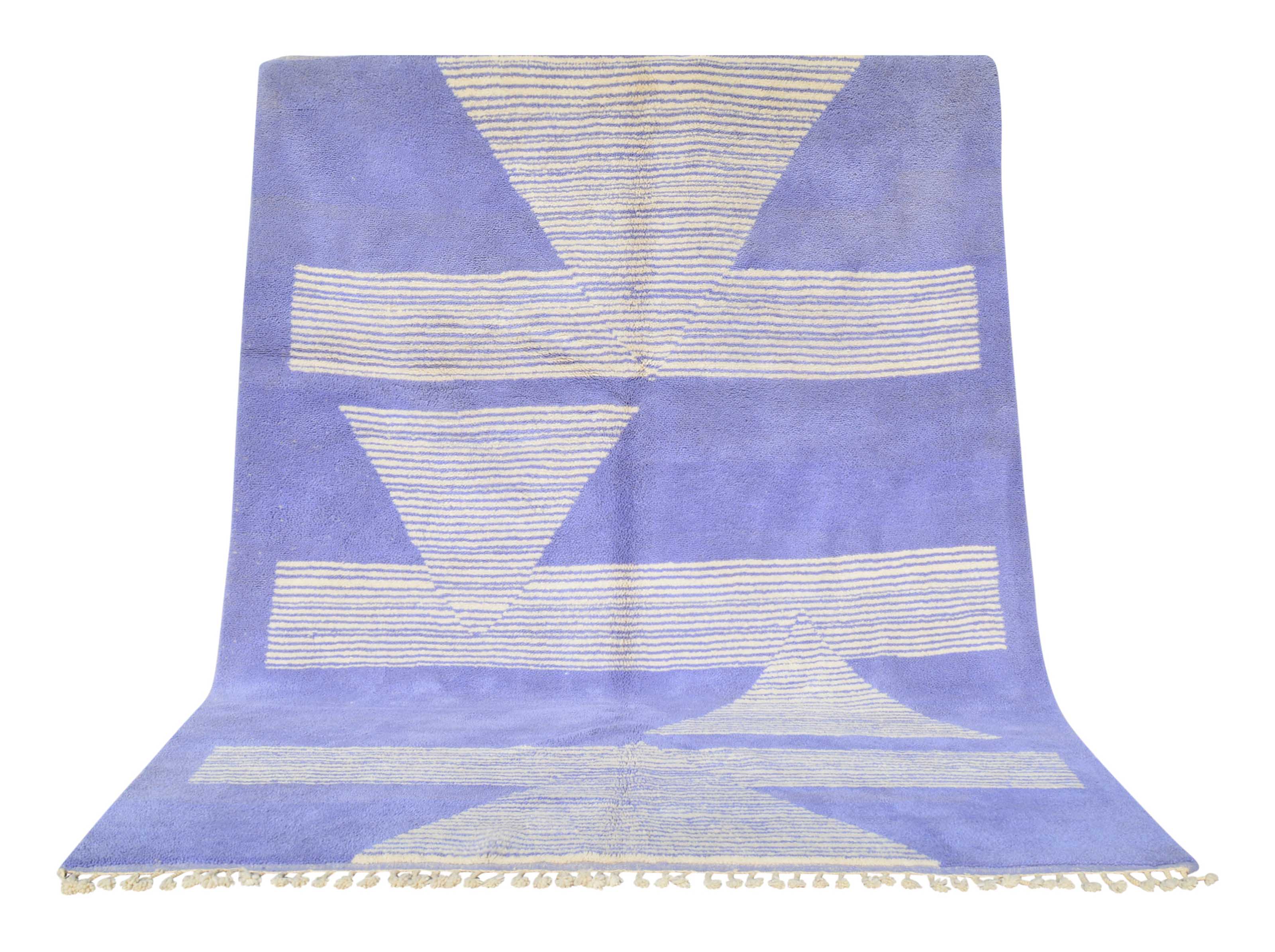 Purple Pyramid - Handmade Moroccan Rug with Purple Pyramids - Add a touch of mystery to your home
