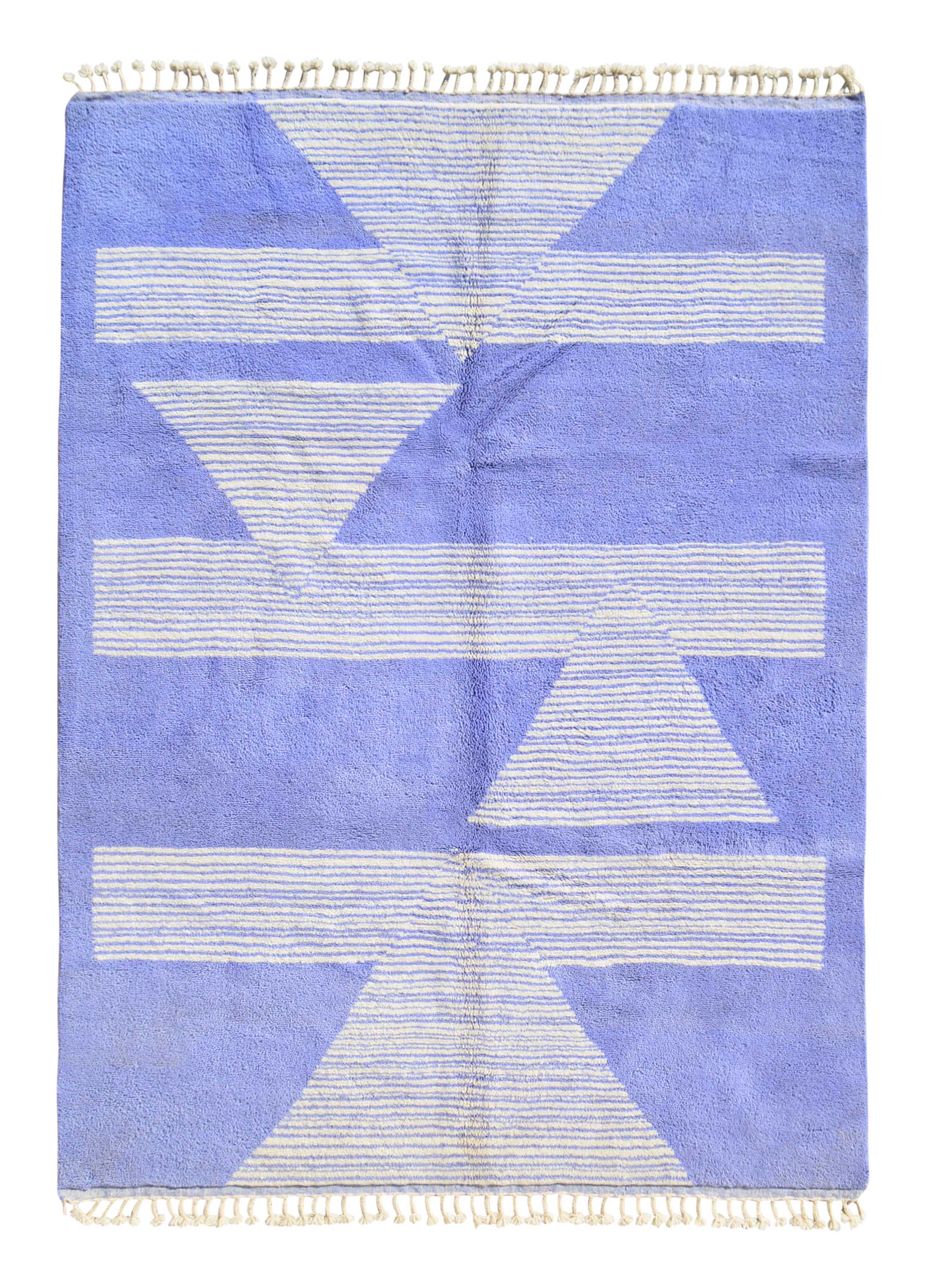 Purple Pyramid - Handmade Moroccan Rug with Purple Pyramids - Add a touch of mystery to your home