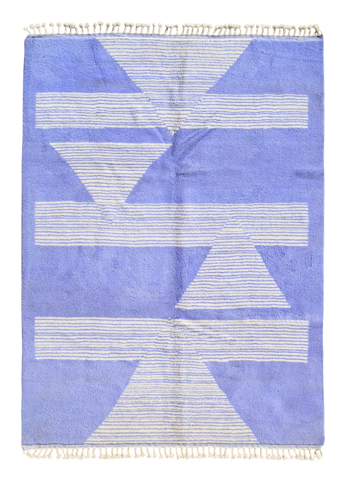 Purple Pyramid - Handmade Moroccan Rug with Purple Pyramids - Add a touch of mystery to your home