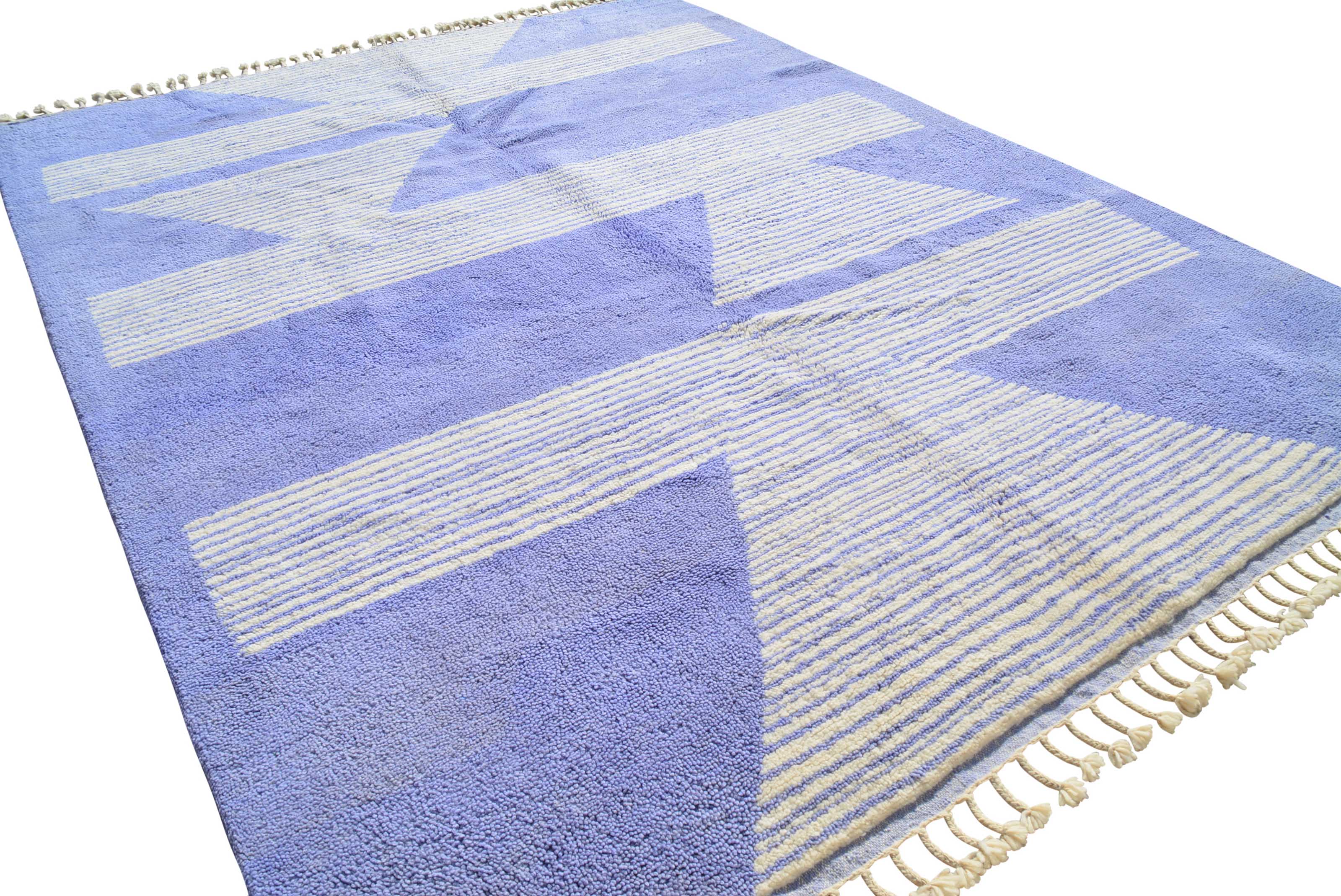 Purple Pyramid - Handmade Moroccan Rug with Purple Pyramids - Add a touch of mystery to your home