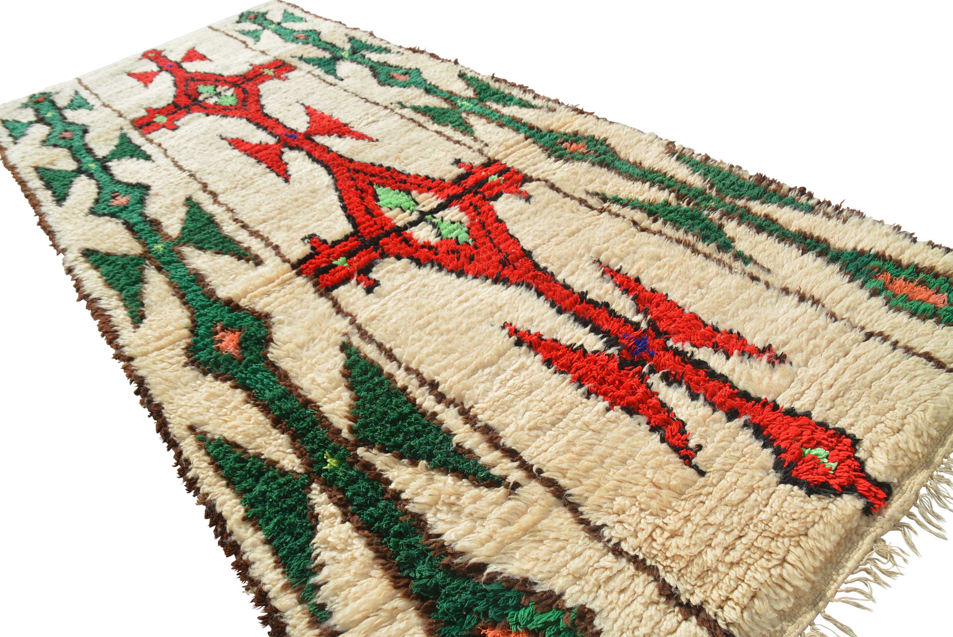 Red And Green Rug | Vintage Moroccan Rug