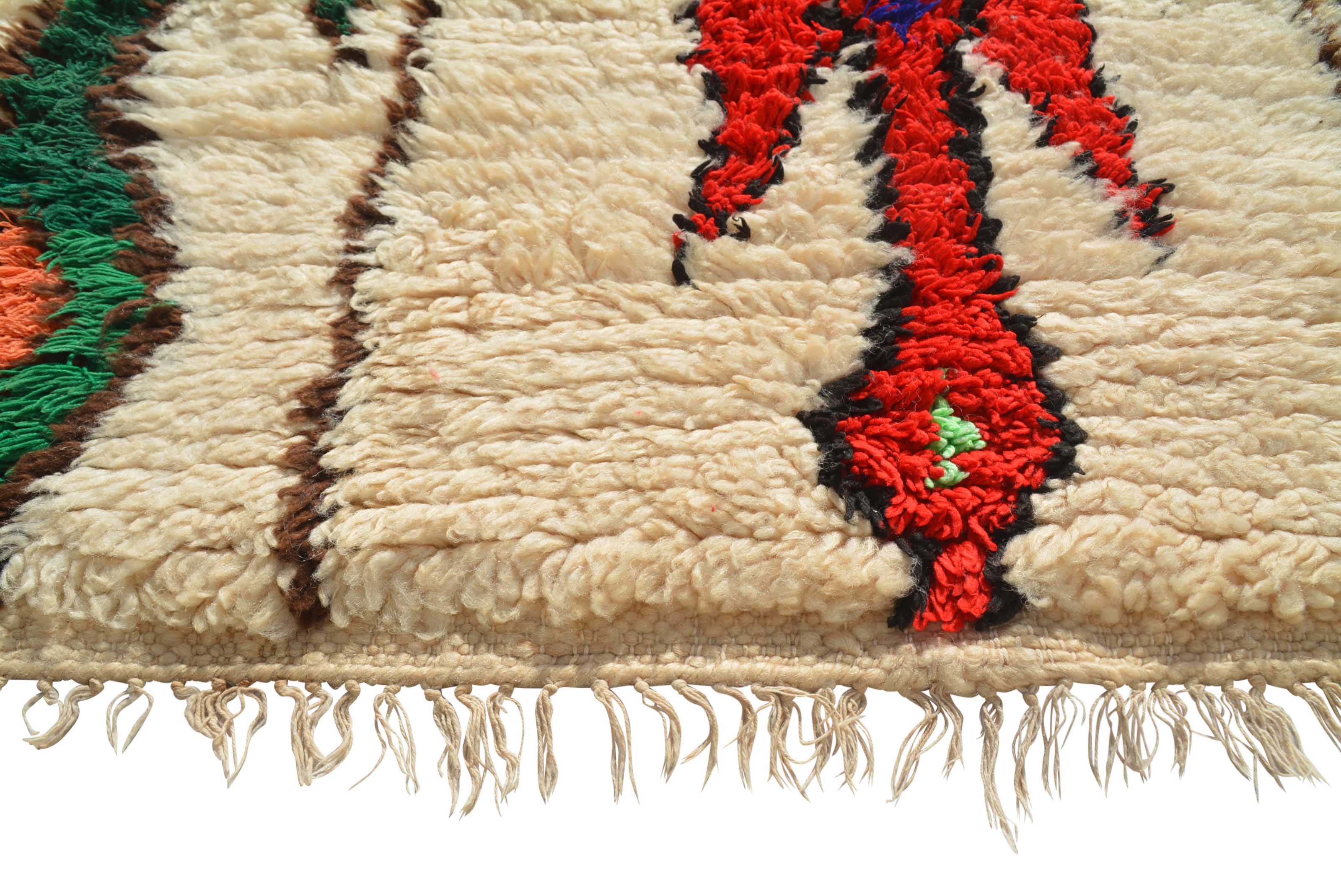Red And Green Rug | Vintage Moroccan Rug