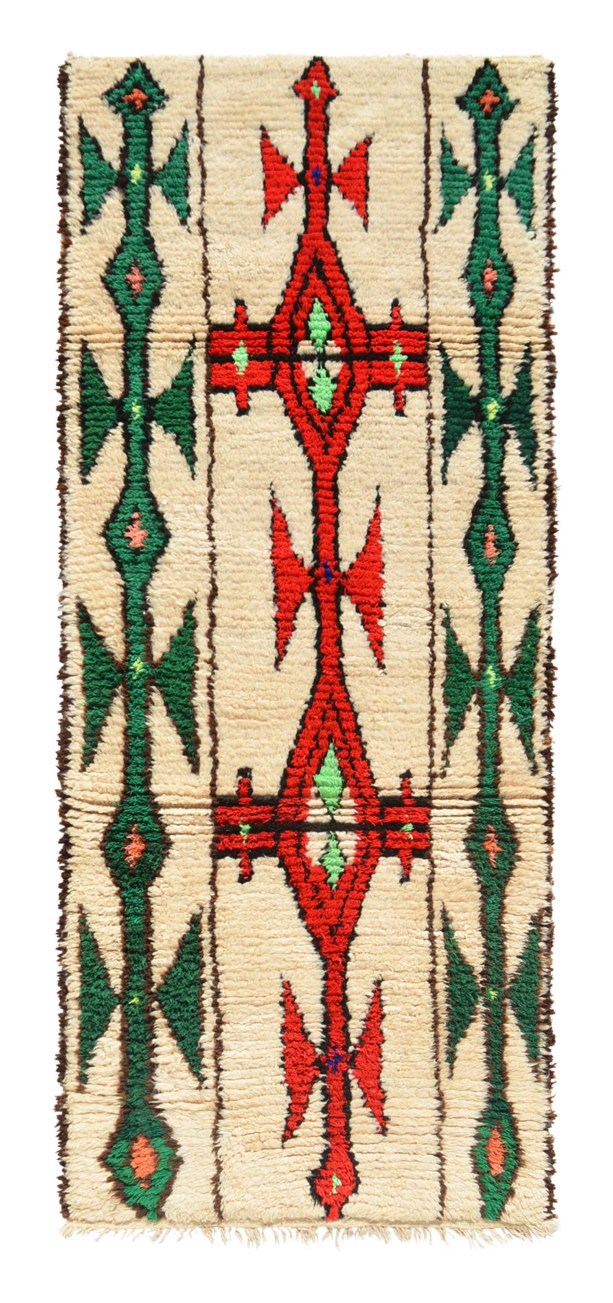 Red And Green Rug | Vintage Moroccan Rug