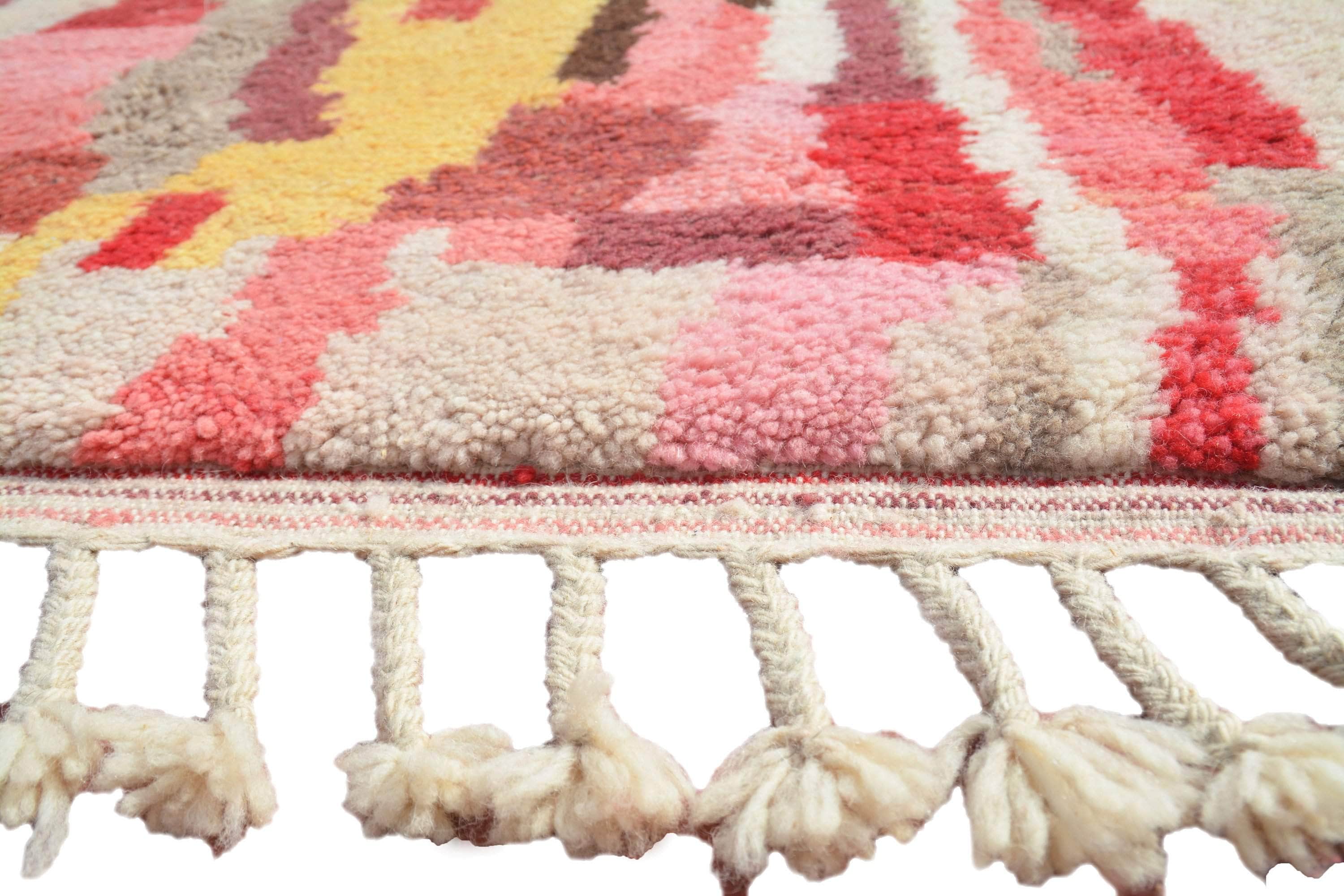 Red And Pink Rug- New Moroccan Rug