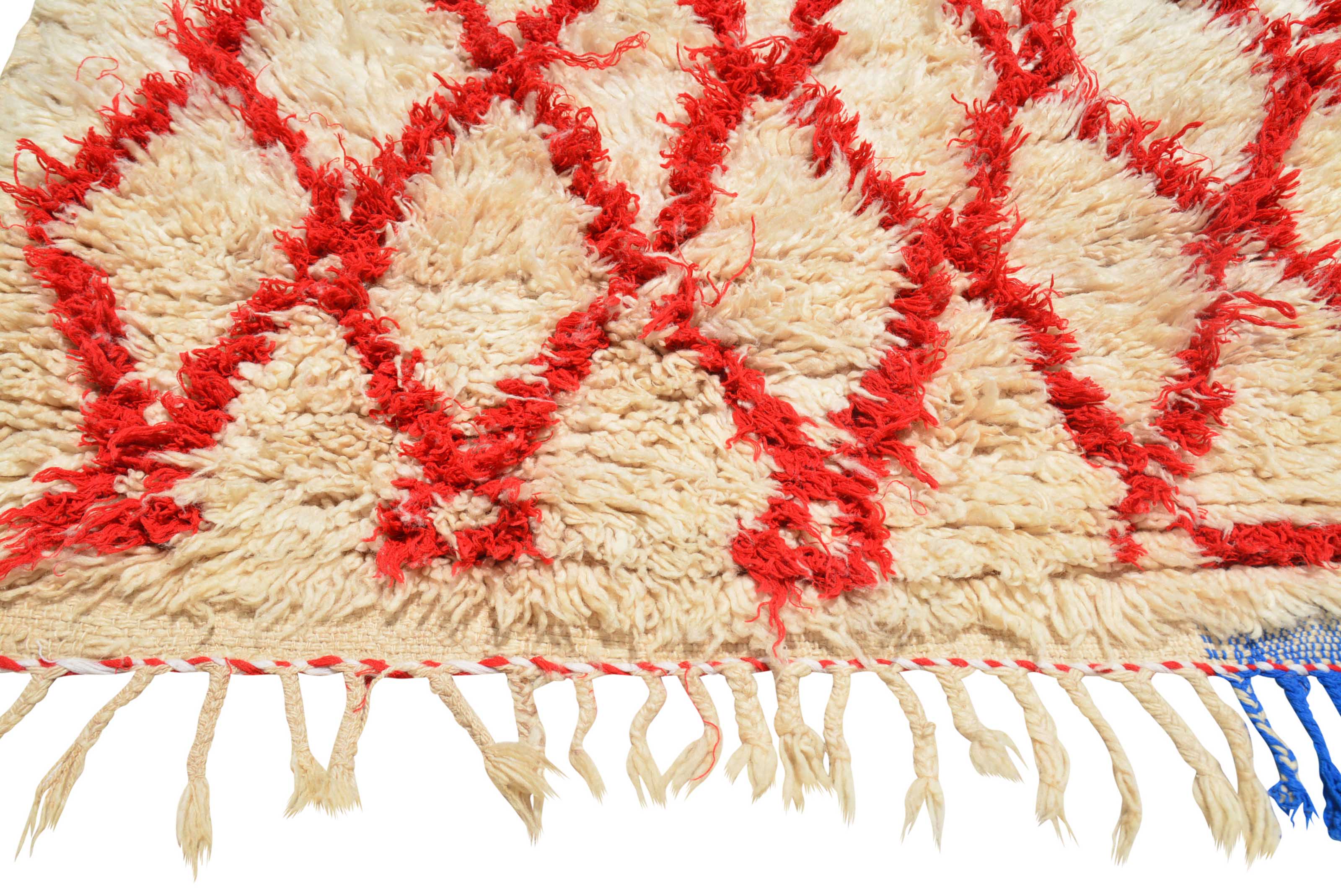 Red And White Moroccan Rugs | Vintage Moroccan Rug 