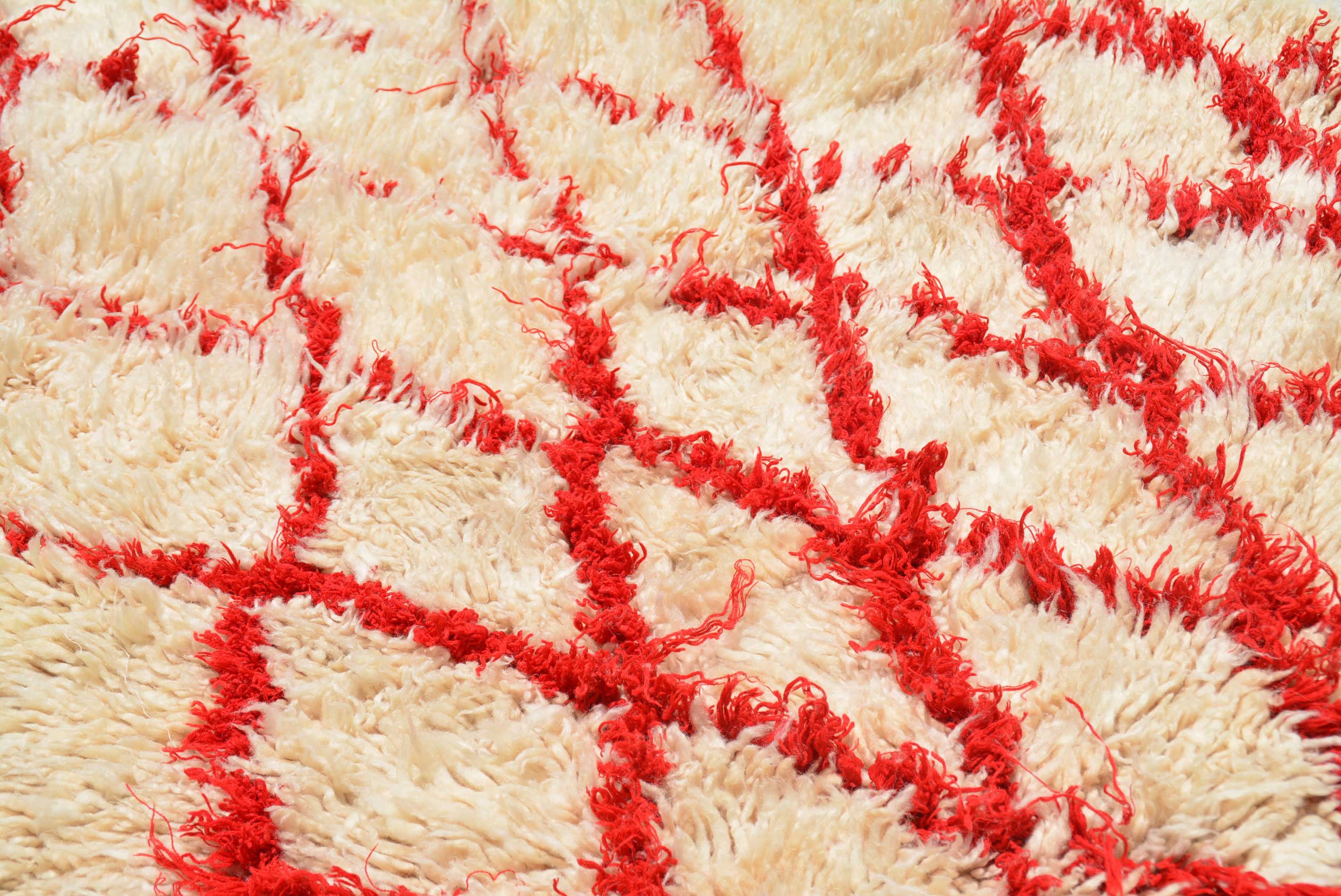 Red And White Moroccan Rugs | Vintage Moroccan Rug 