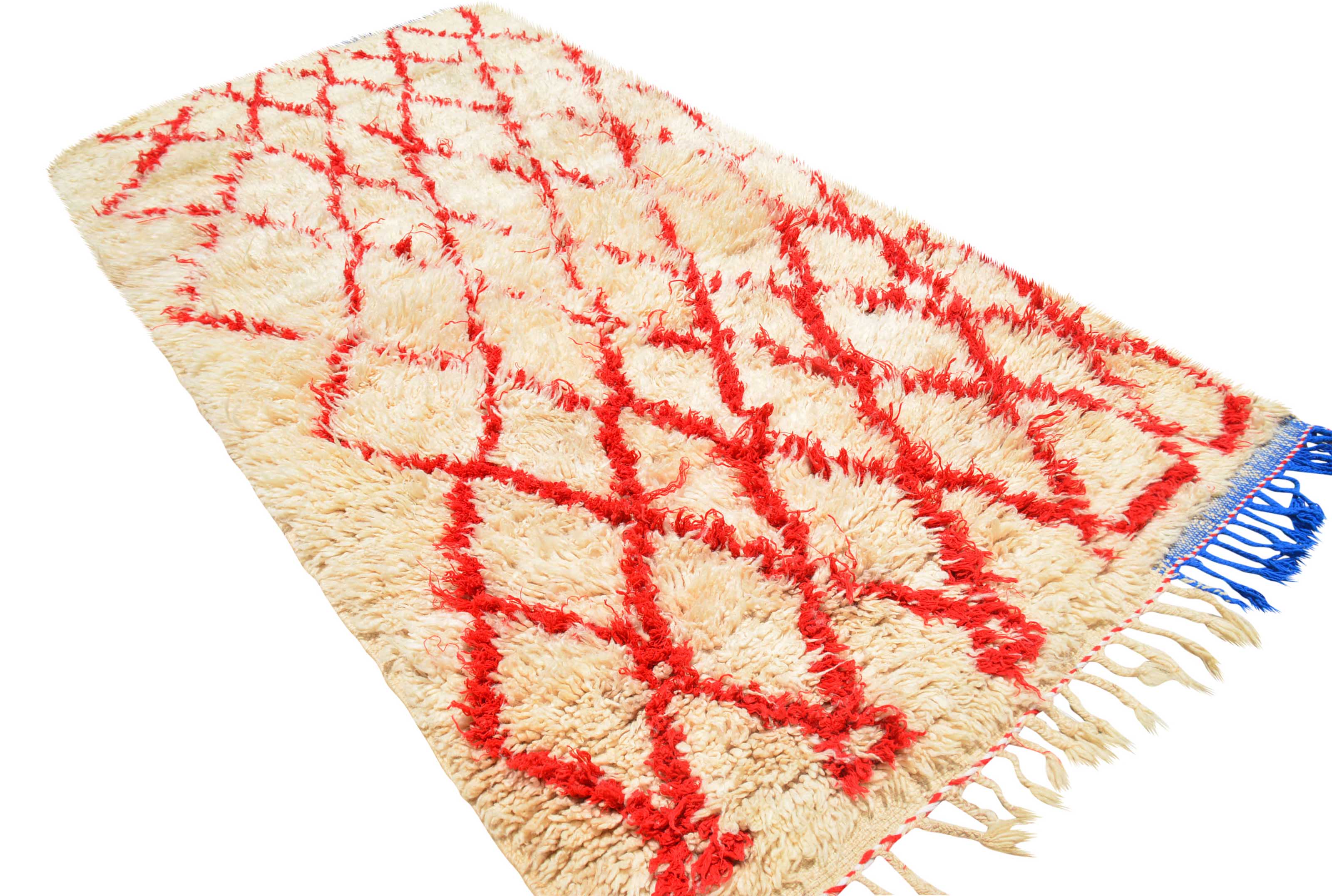 Red And White Moroccan Rugs | Vintage Moroccan Rug 