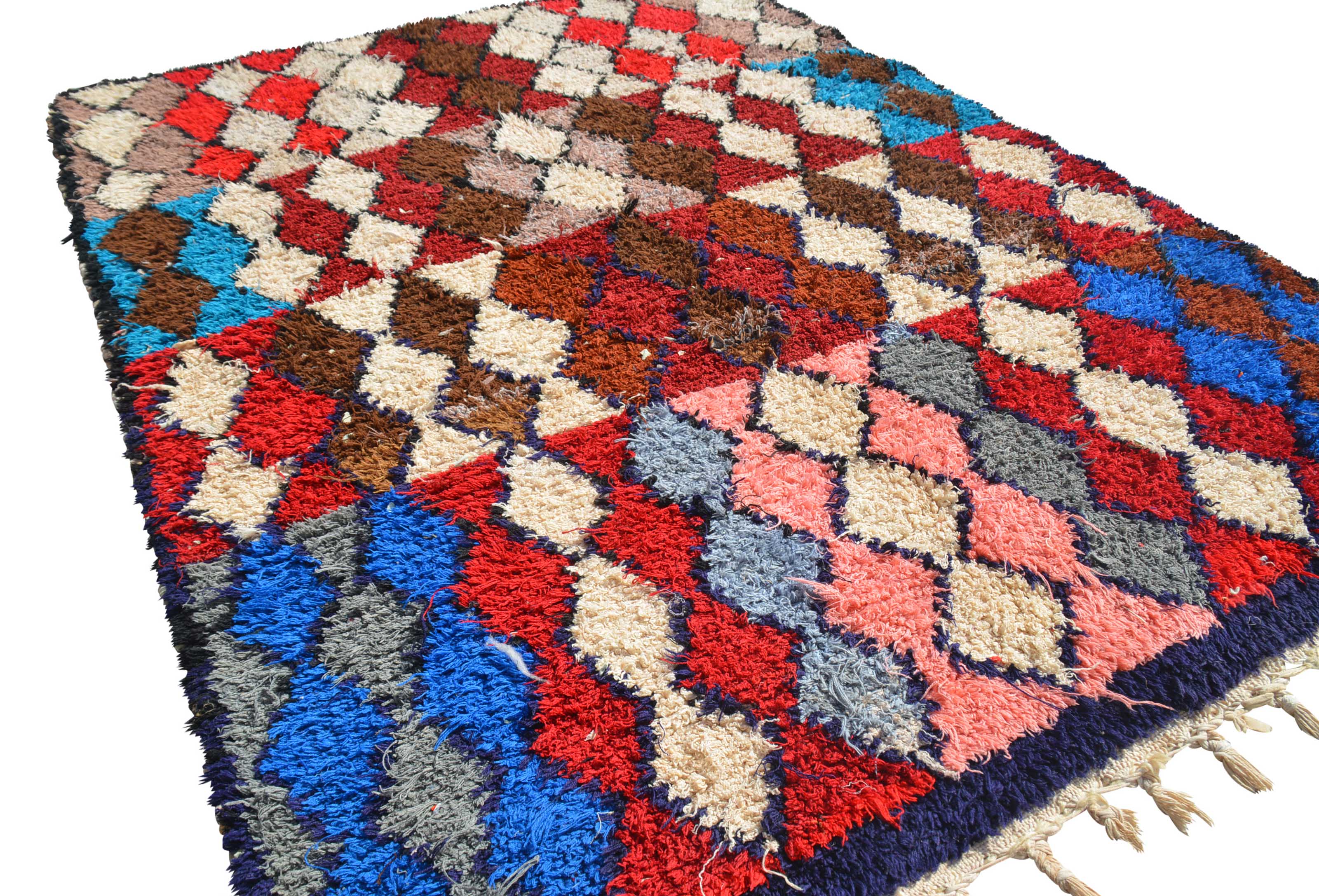 Red And White Vintage Rug | Vintage Hand Knotted Rug | Illuminate Collective
