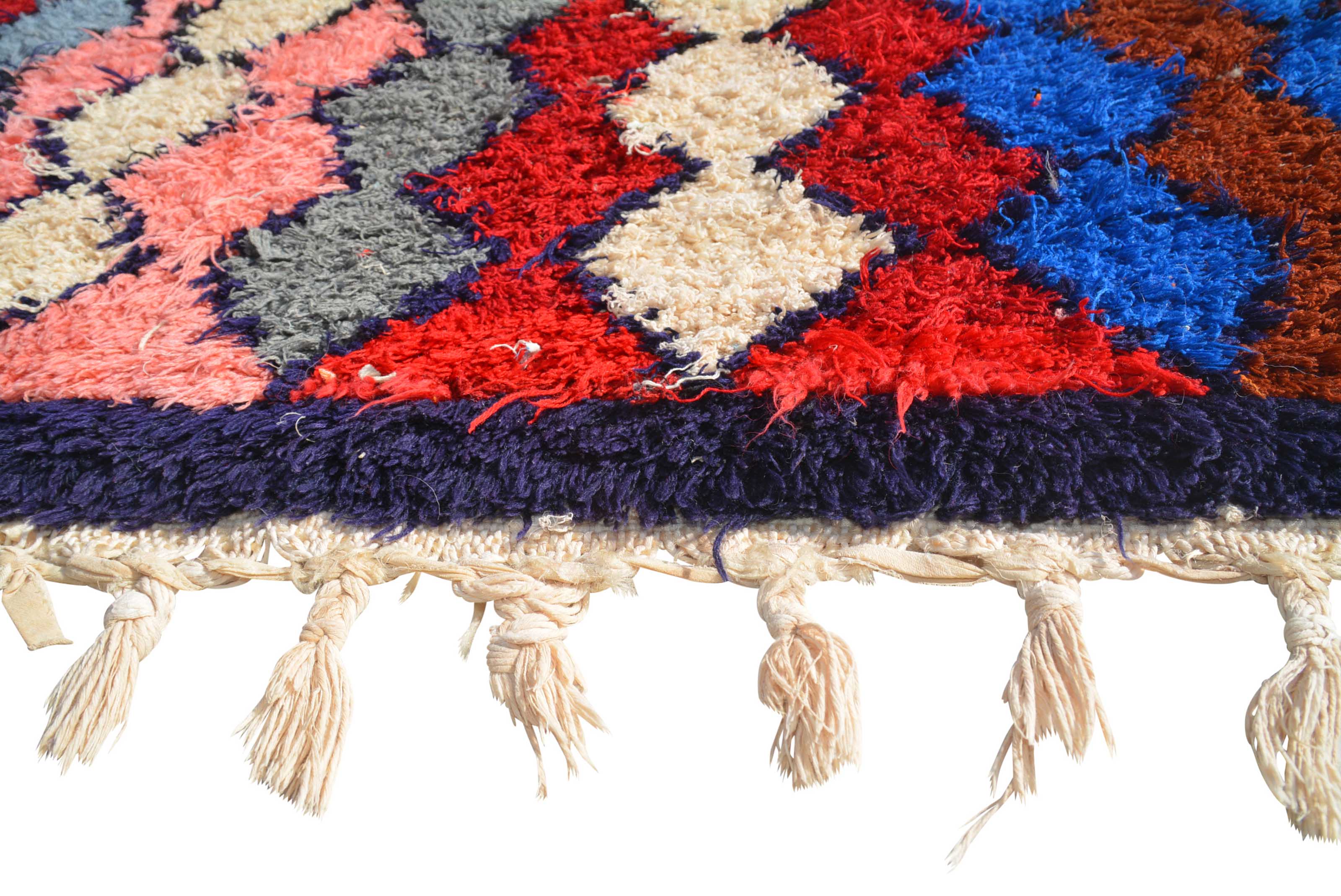 Red And White Vintage Rug | Vintage Hand Knotted Rug | Illuminate Collective