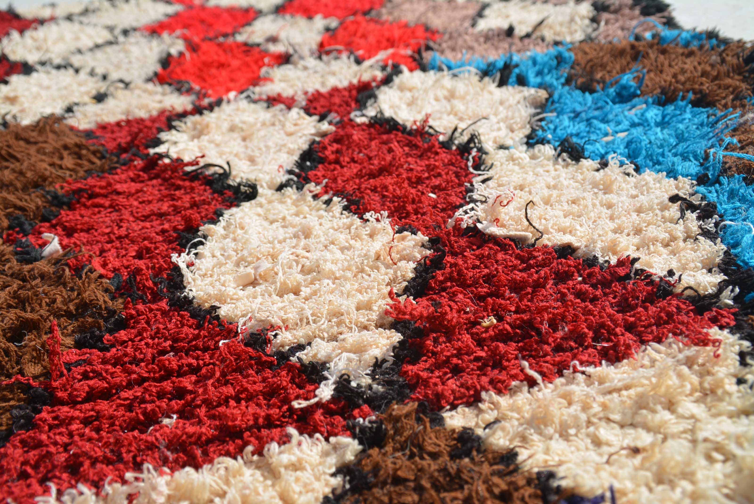 Red And White Vintage Rug | Vintage Hand Knotted Rug | Illuminate Collective