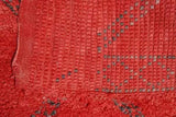 Red Beni Ourain Rug – Handmade Moroccan Wool Rug with Bold Minimalist Design