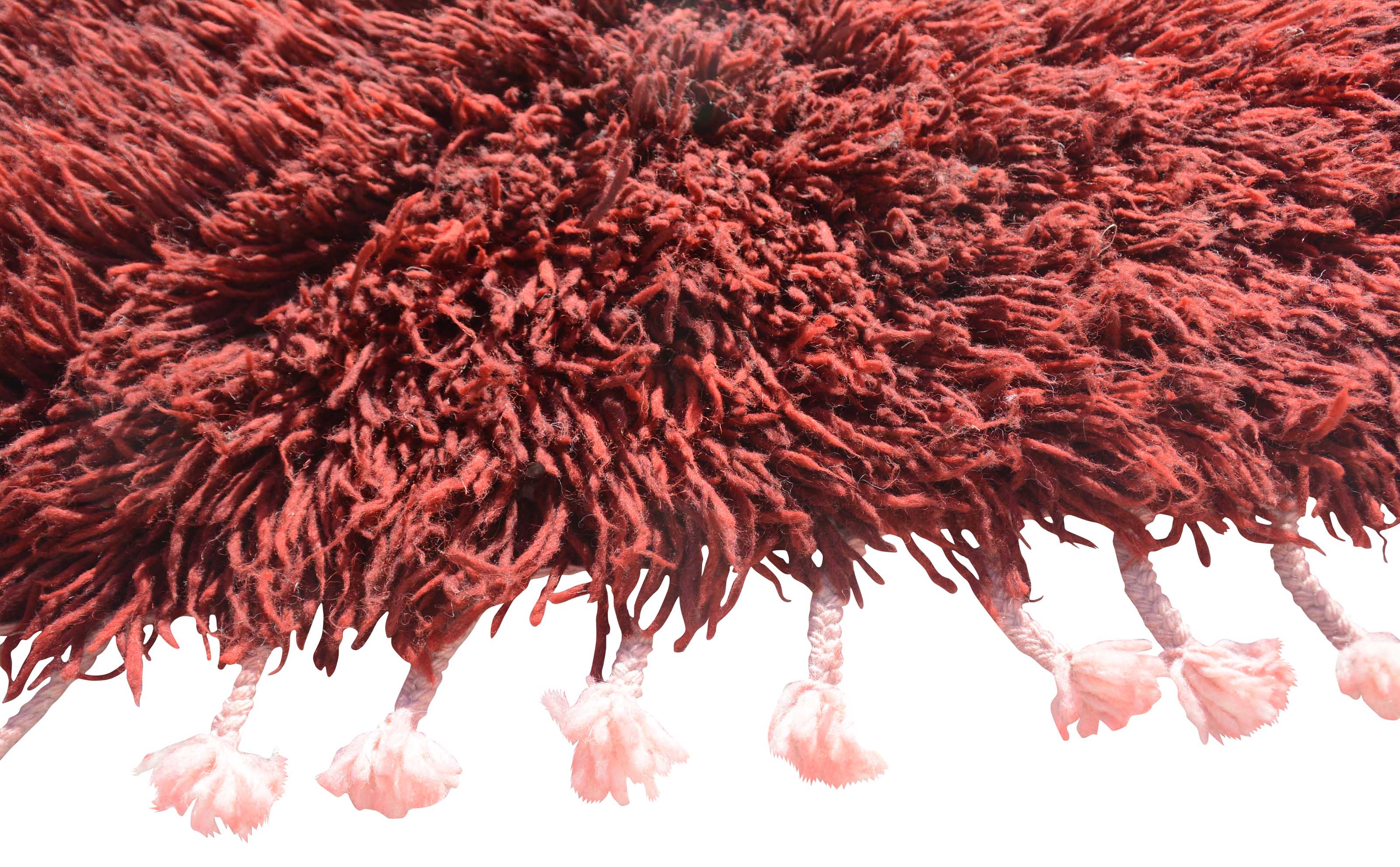 Red Shaggy Moroccan Rug | Handmade Shaggy Rug