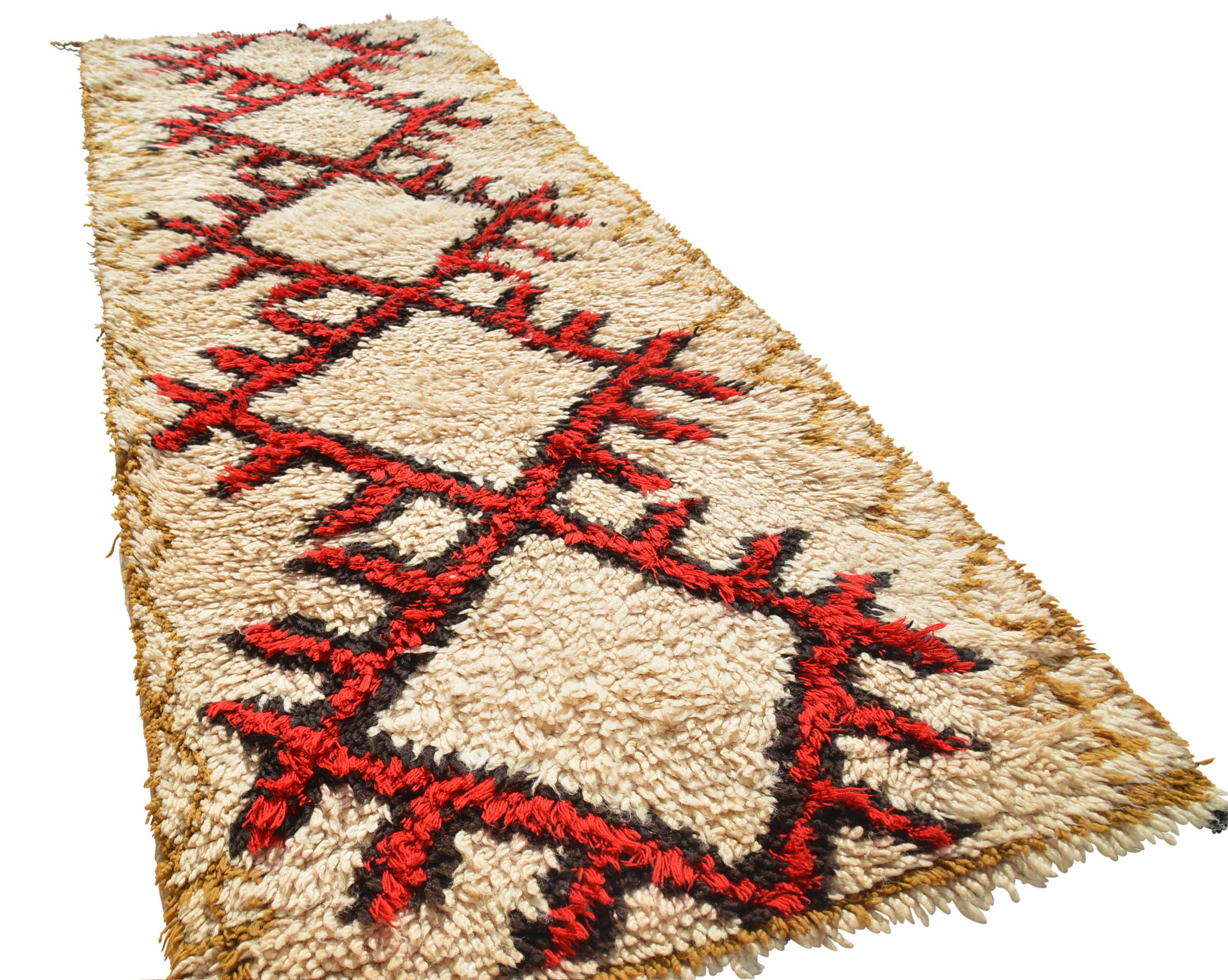 Red Vintage Rug | Vintage Moroccan Rug | Modern Design Rug Medium Size | Illuminate Collective